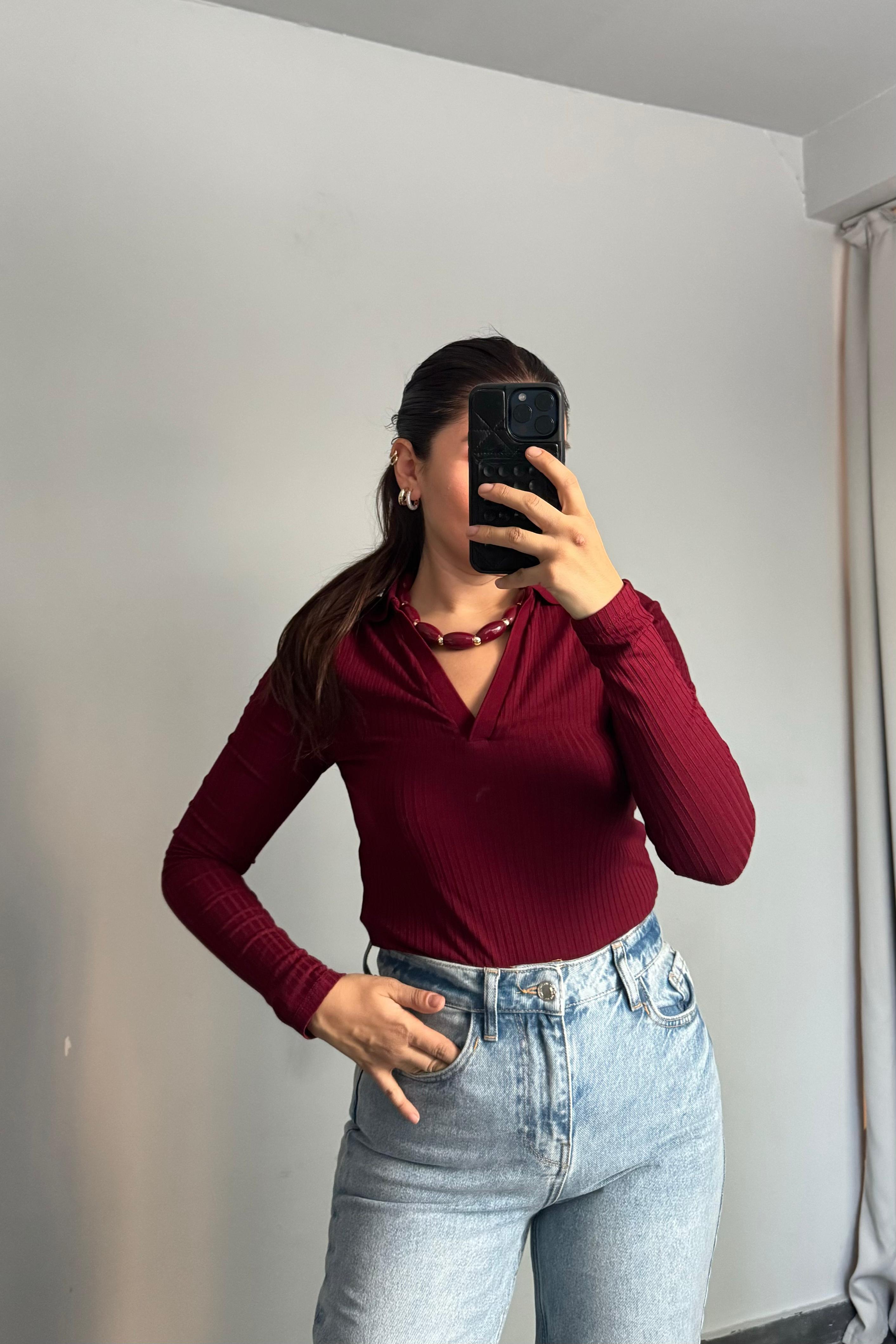 POLO YAKA FİTİLLİ STRADİ BLUZ