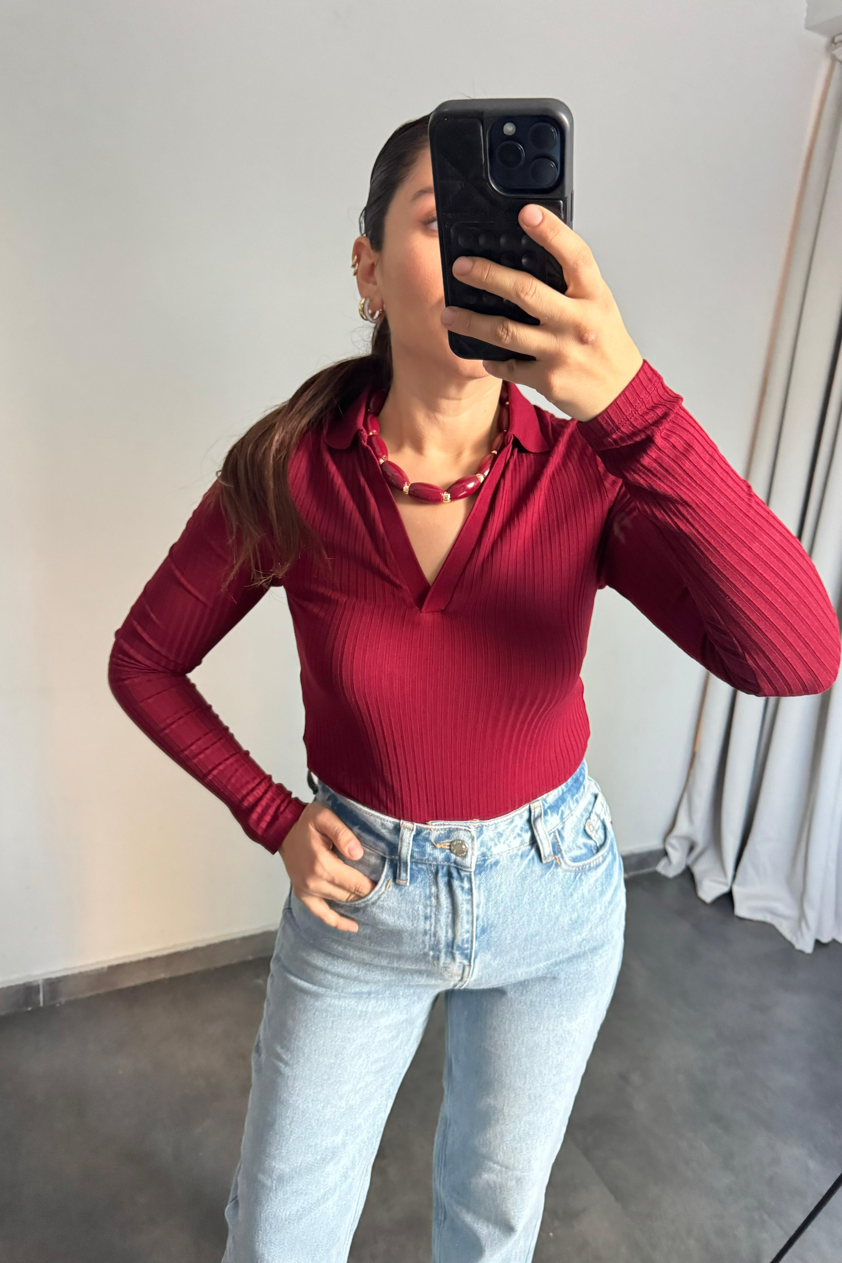 POLO YAKA FİTİLLİ STRADİ BLUZ