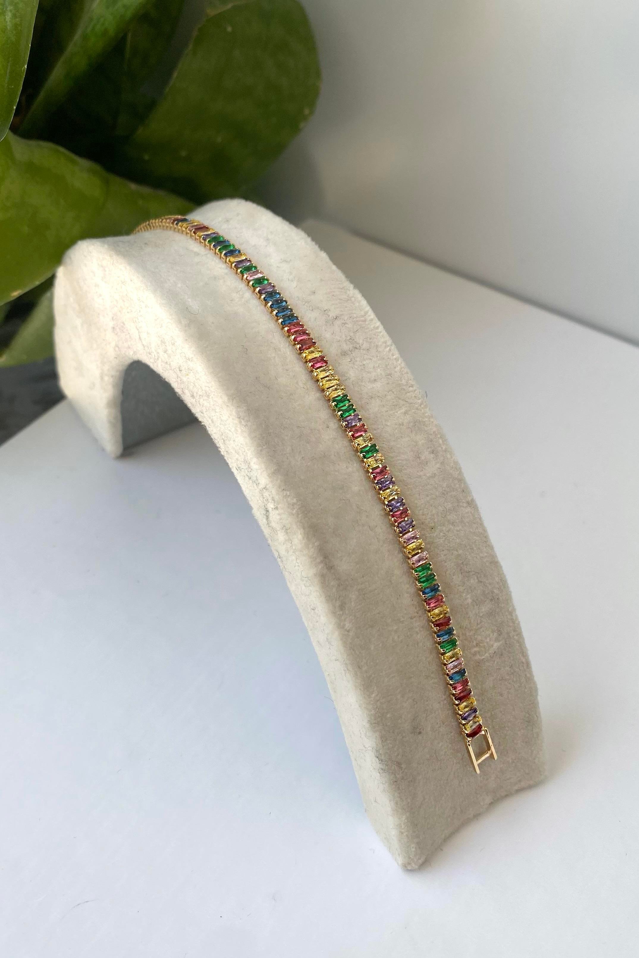 RENKLİ BAGET TAŞLI SU YOLU BİLEZİK