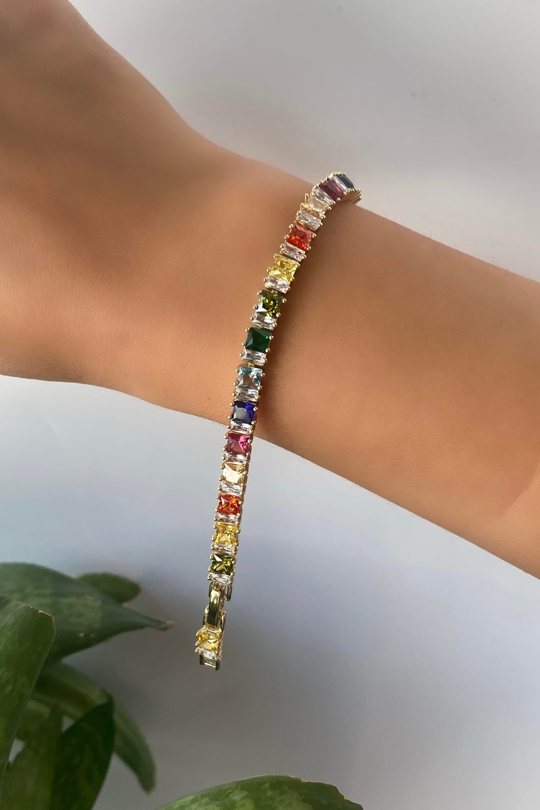 RENKLİ TAŞLI SU YOLU BİLEZİK