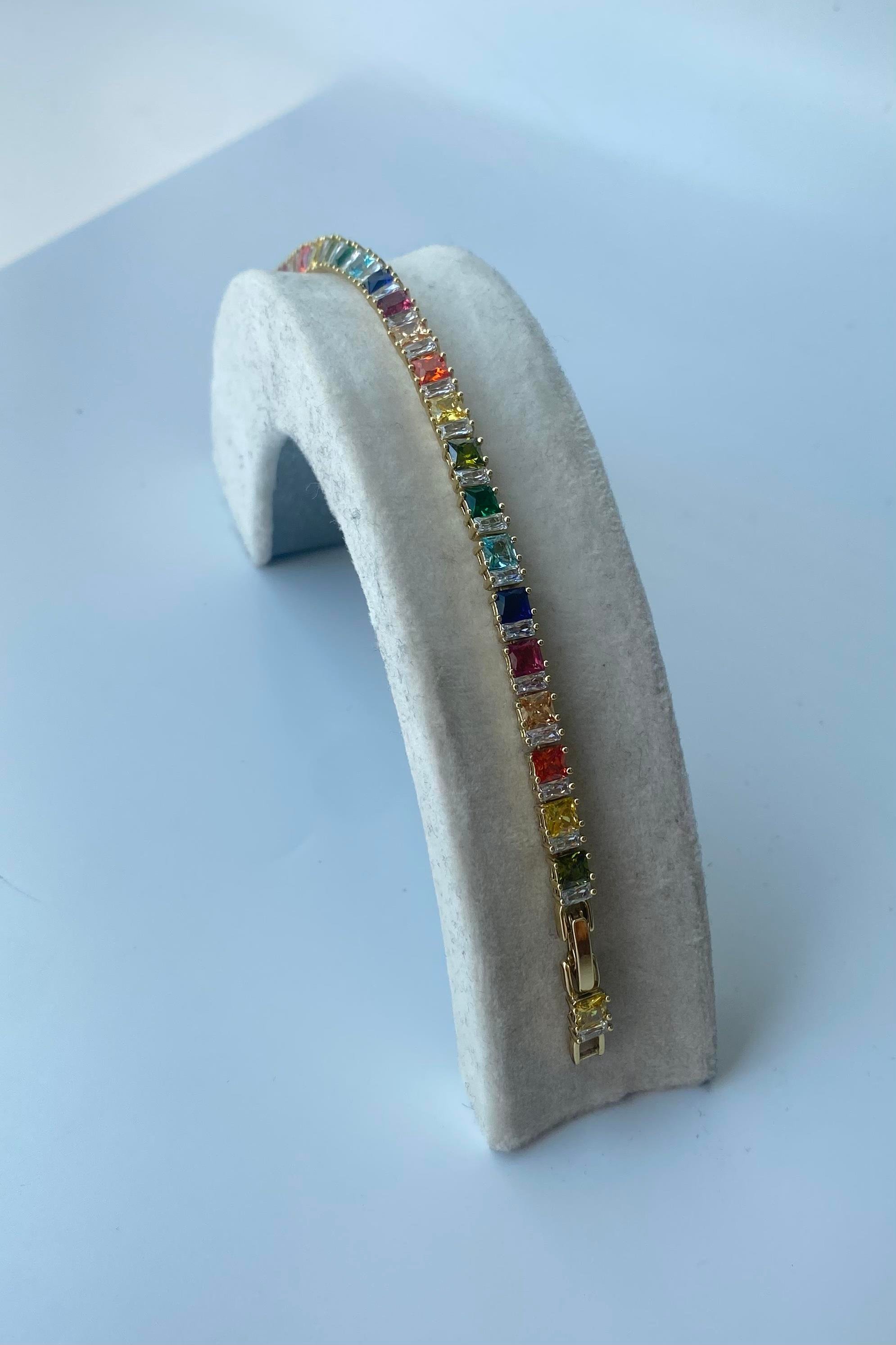 RENKLİ TAŞLI SU YOLU BİLEZİK