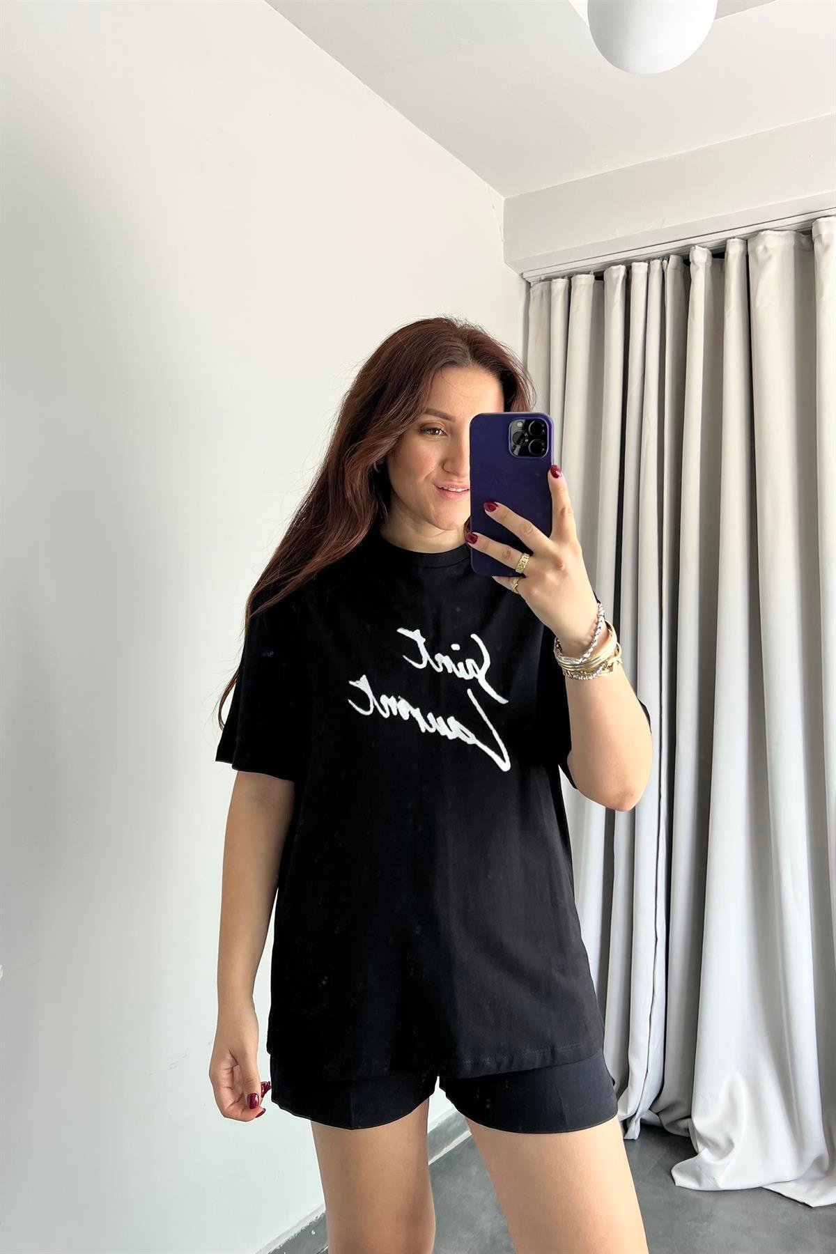 SAİNT LAURENT BASKILI T-SHIRT