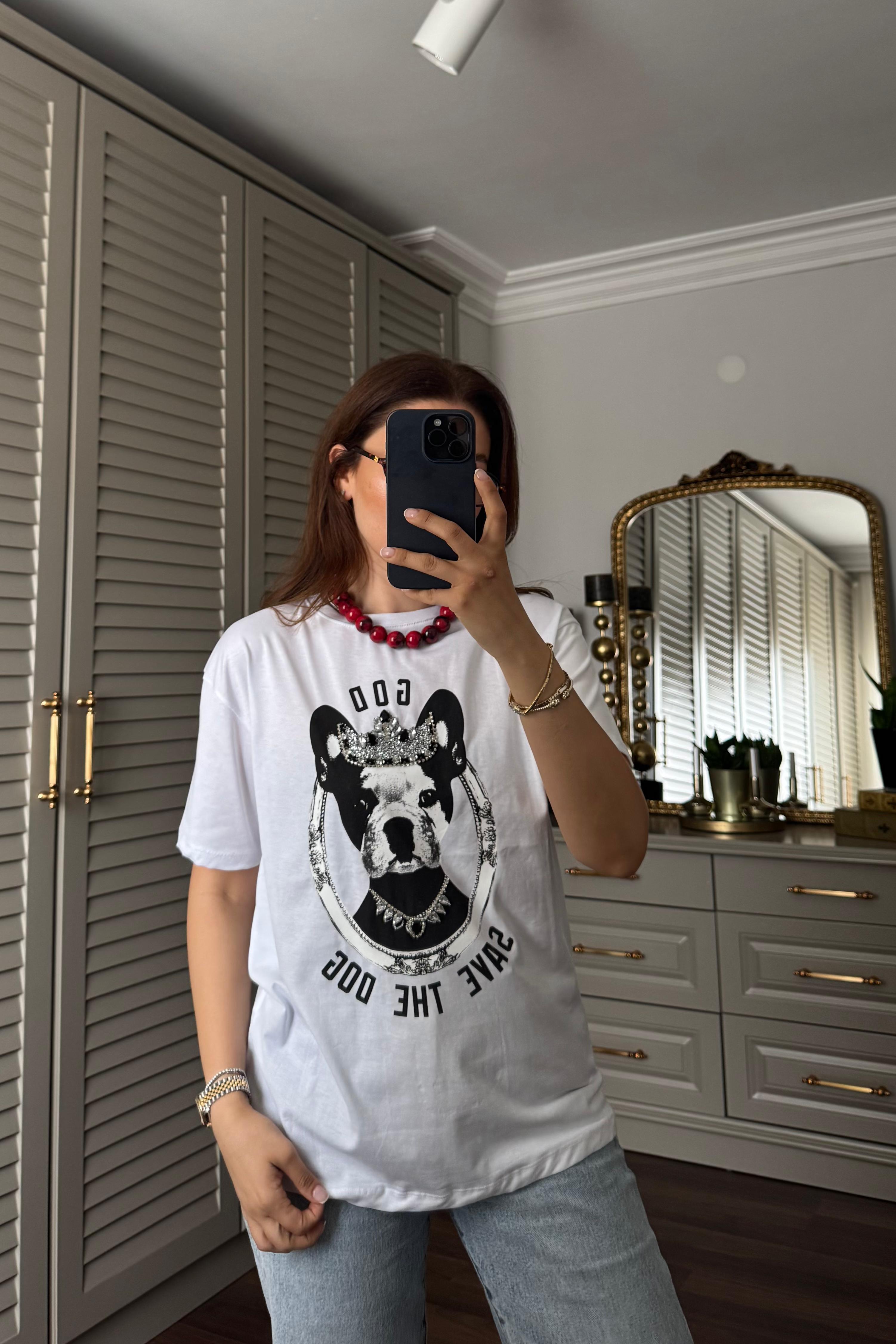 SAVE THE DOG TAŞLI T-SHIRT/7206