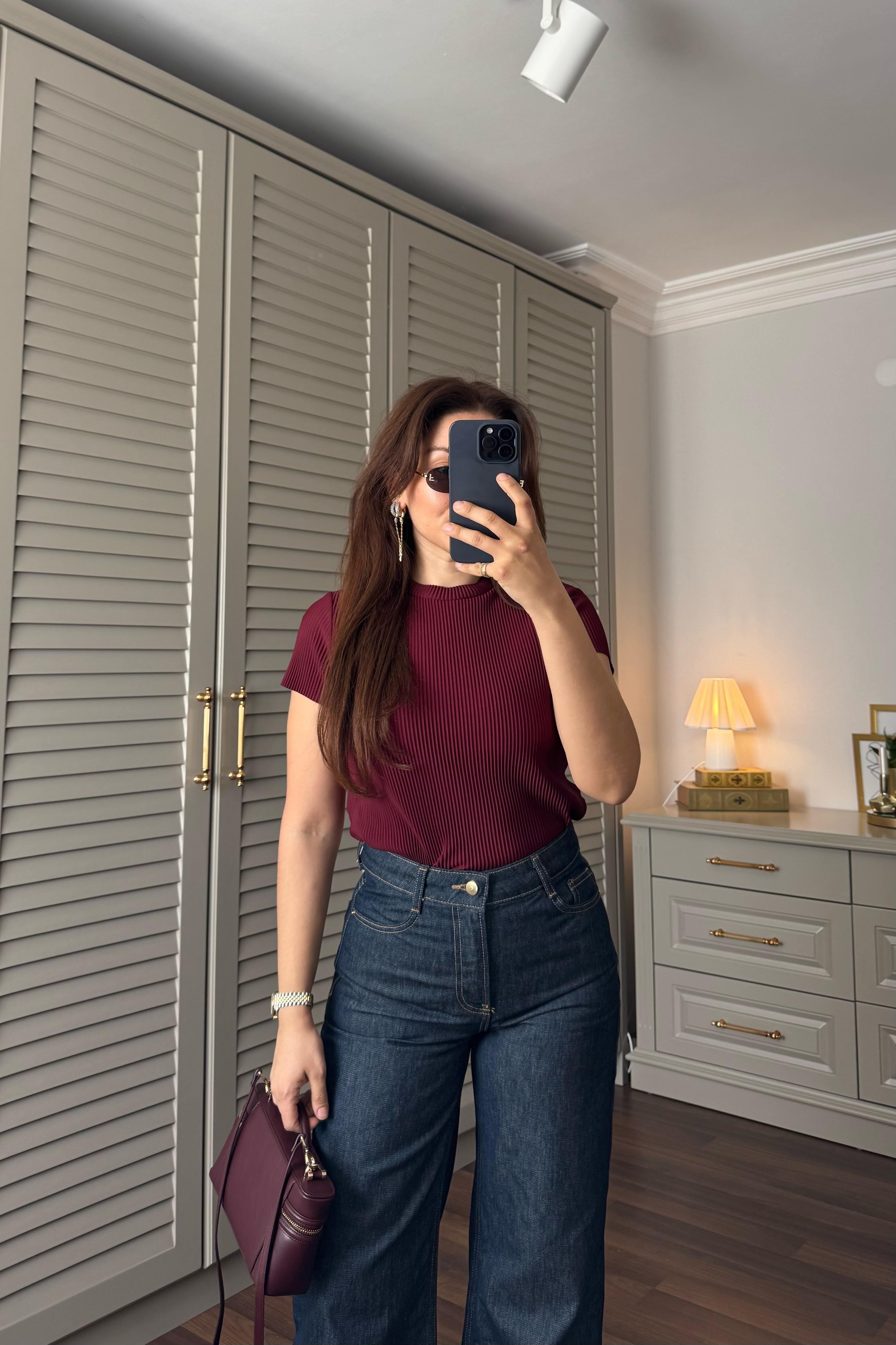 SIFIR YAKA PLİSELİ BLUZ/6231