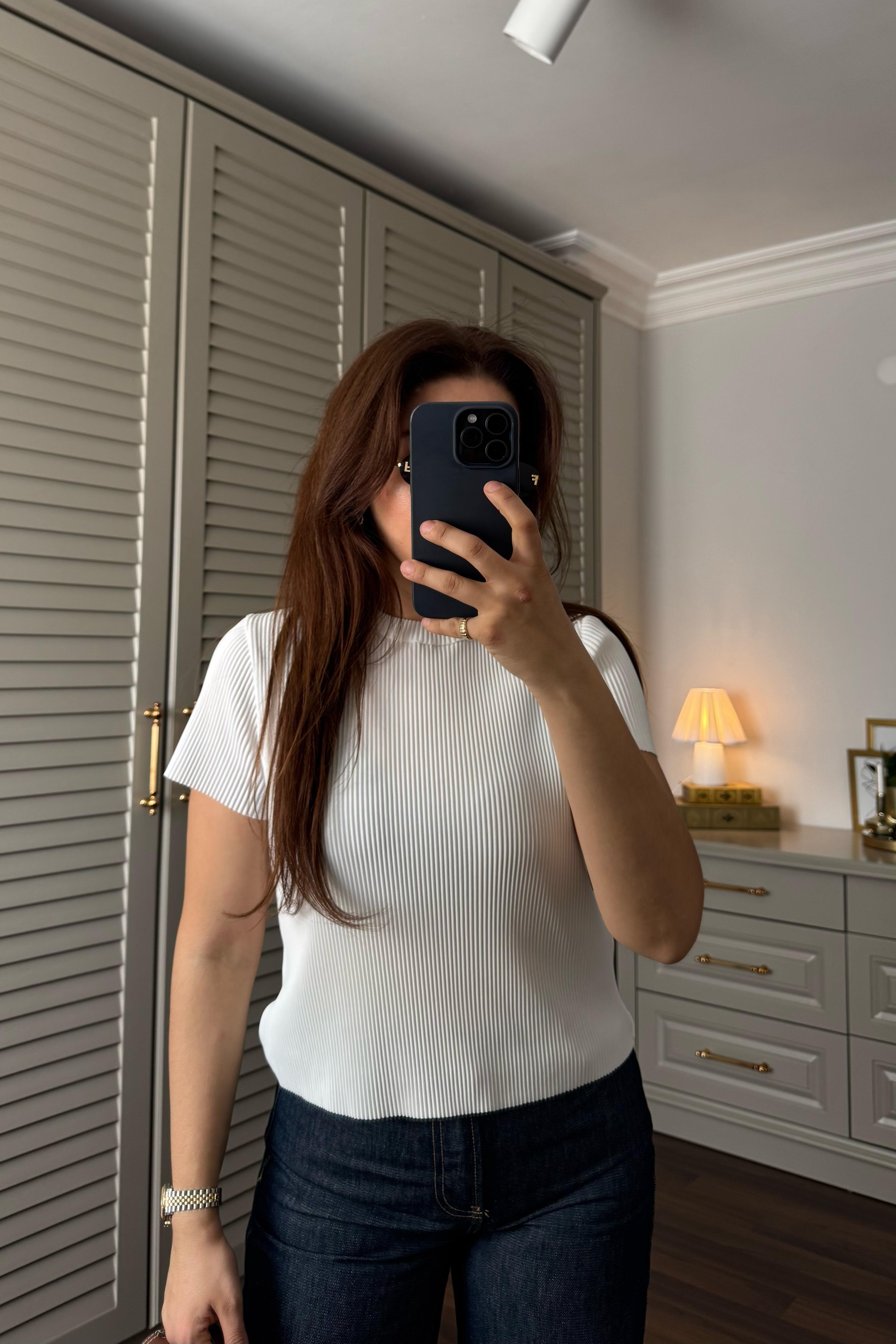 SIFIR YAKA PLİSELİ BLUZ/6231