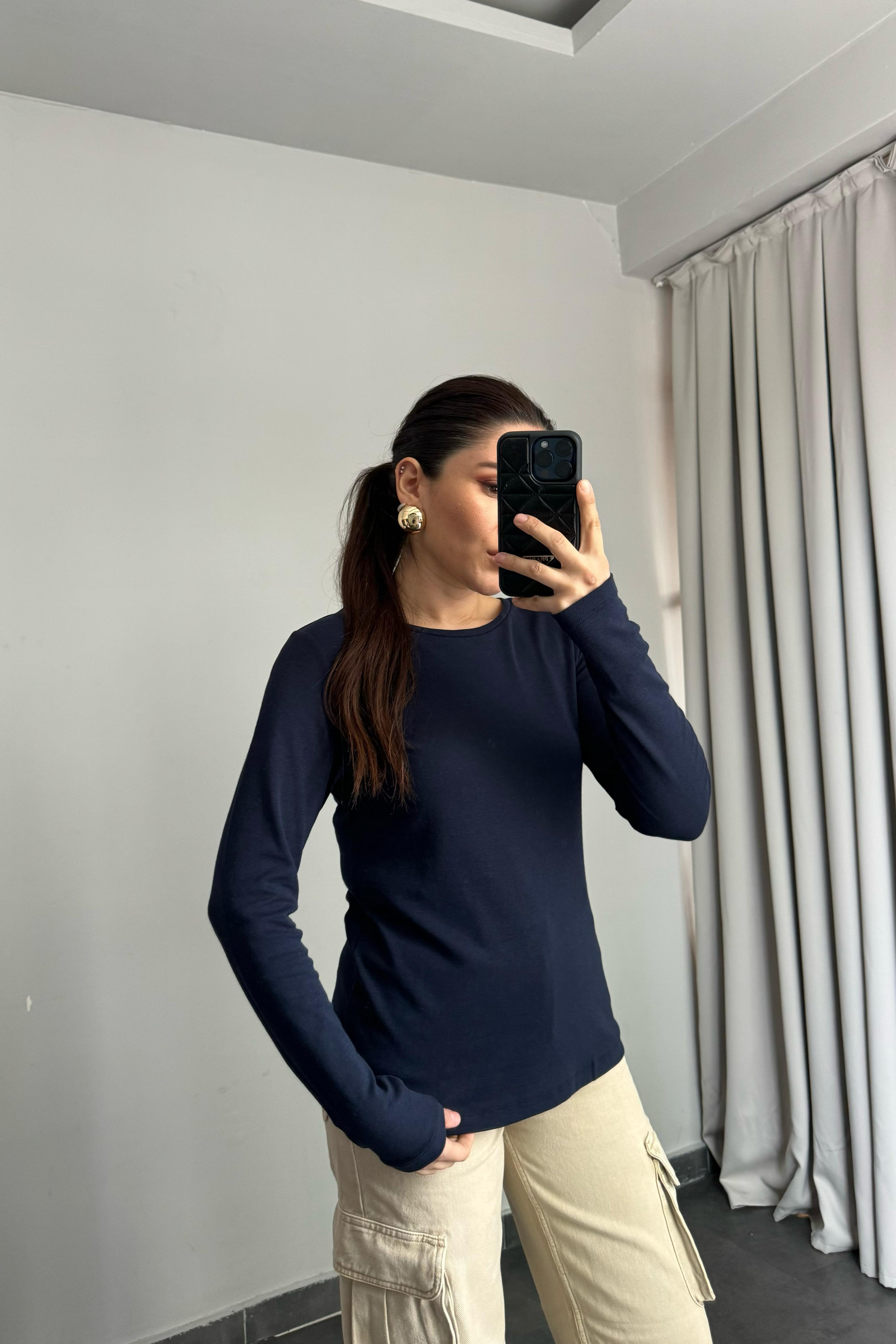 SIFIR YAKA UZUN KOL BASIC BODY