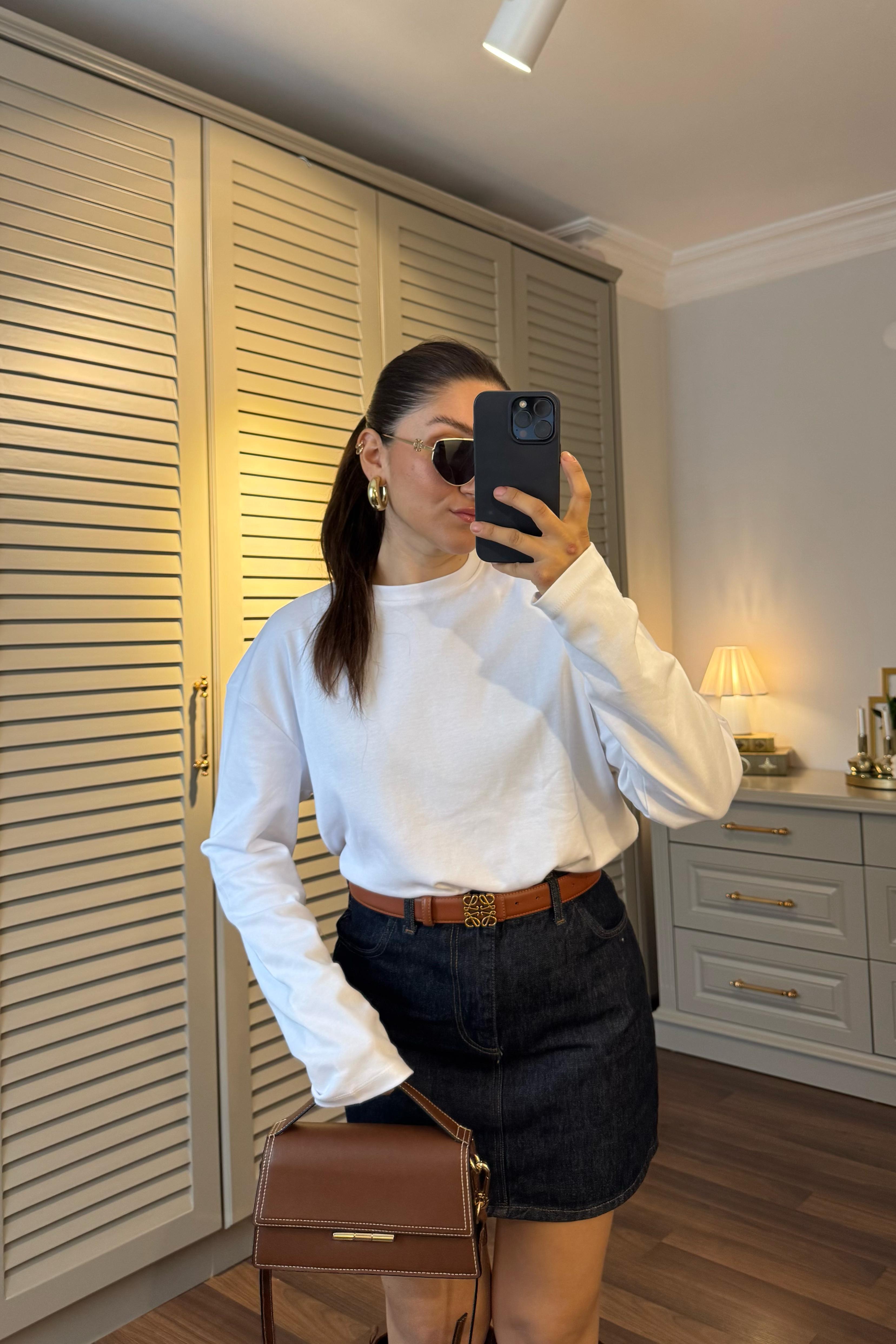 SIFIR YAKA UZUNKOL T-SHIRT/241127