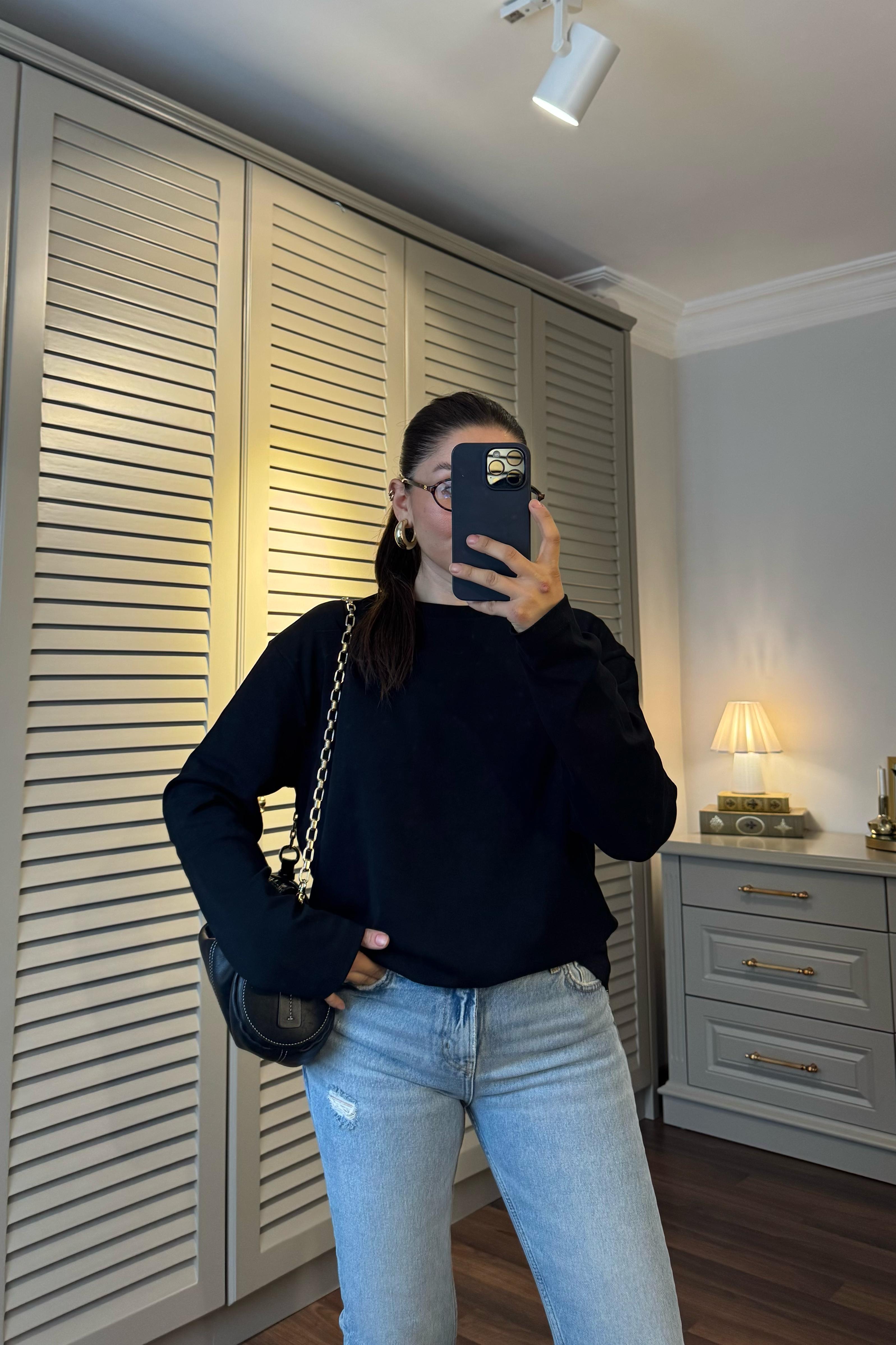 SIFIR YAKA UZUNKOL T-SHIRT/241127