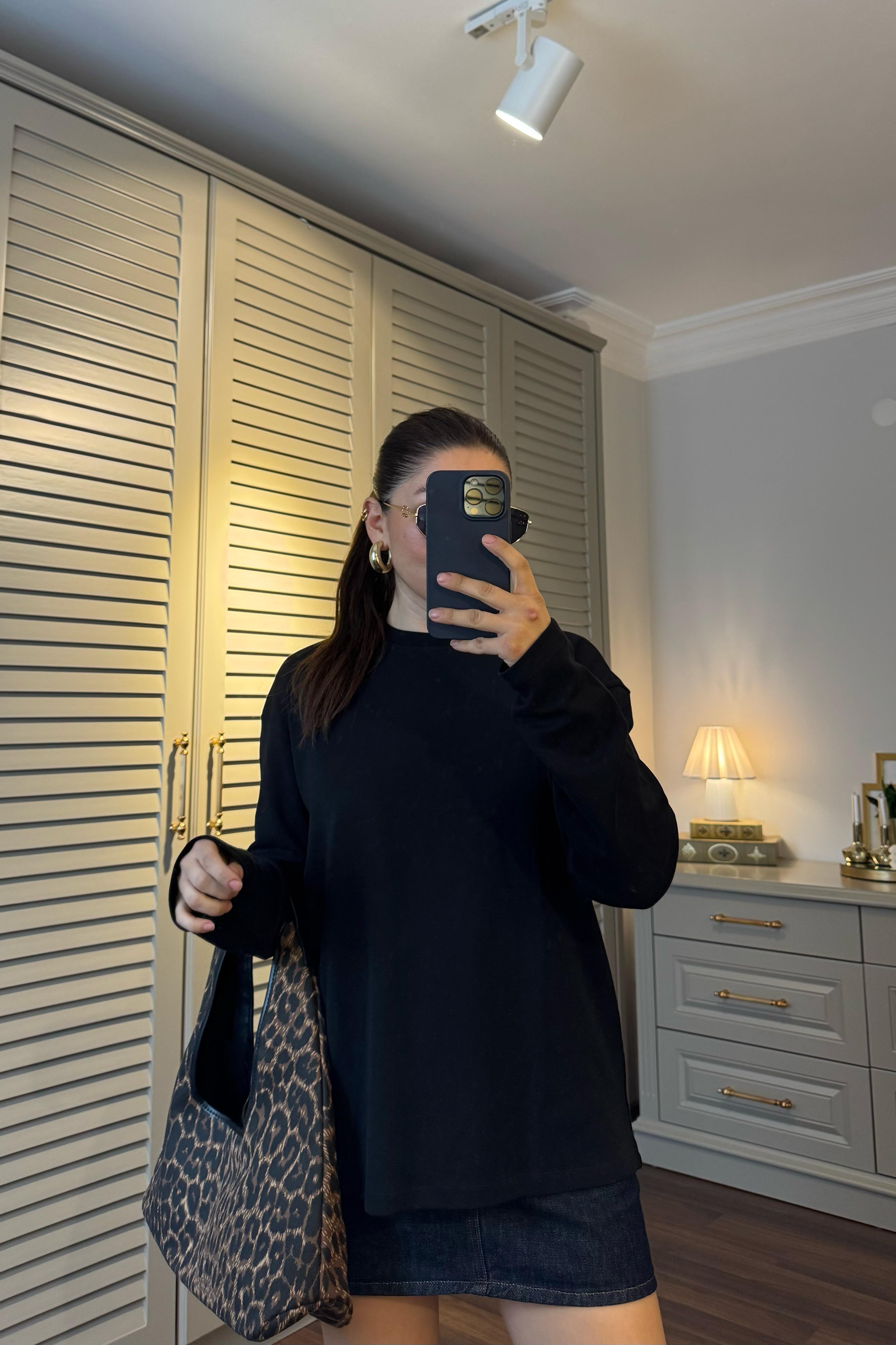 SIFIR YAKA UZUNKOL T-SHIRT/241127