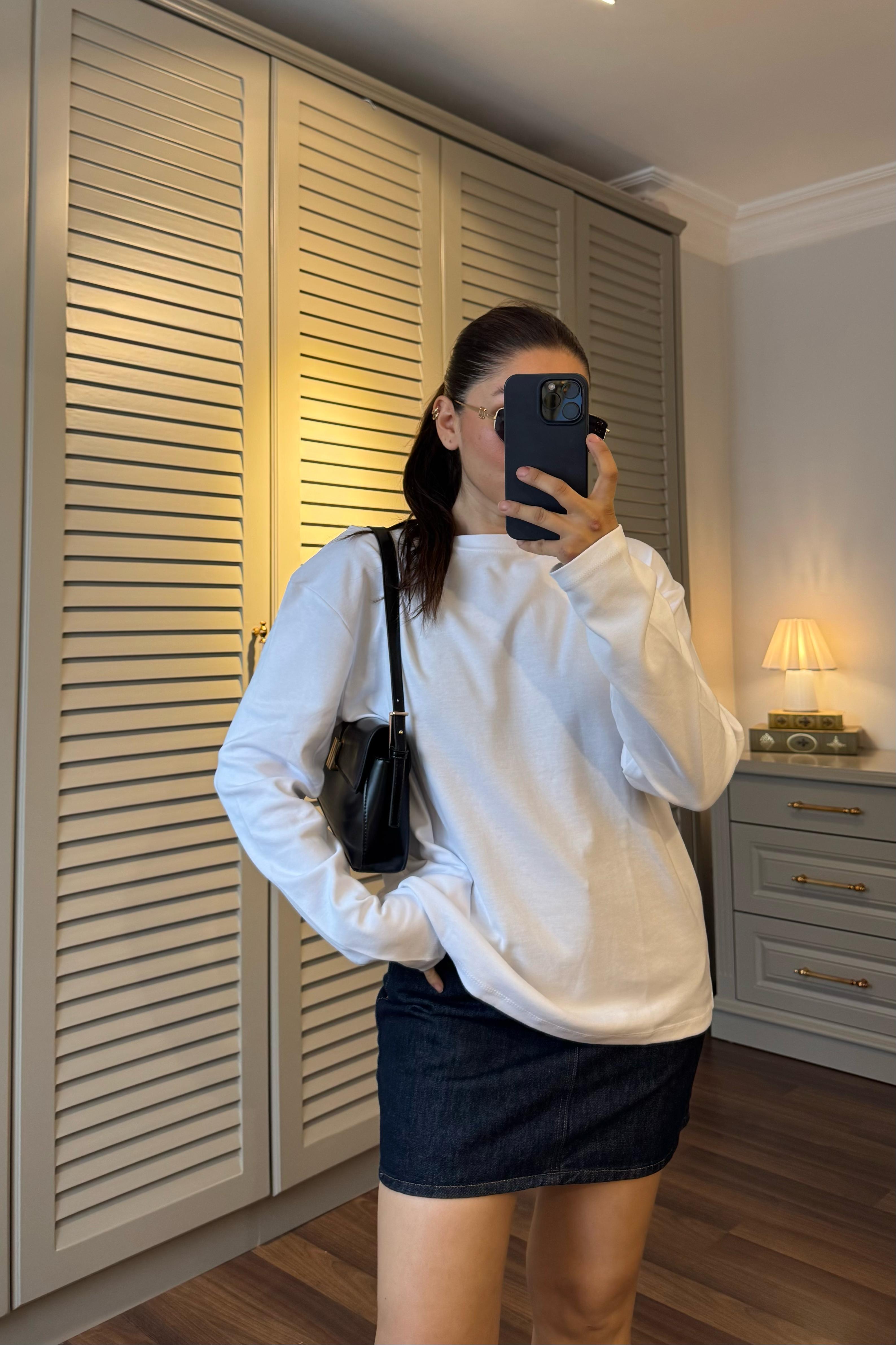 SIFIR YAKA UZUNKOL T-SHIRT/241127