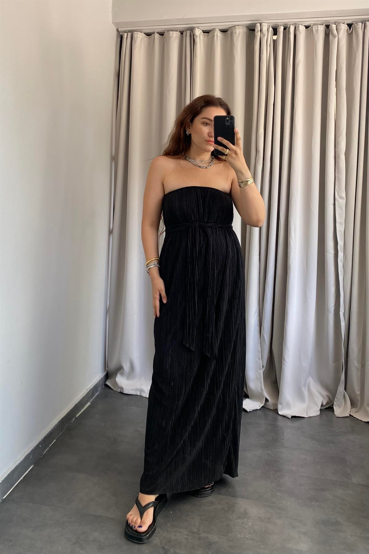 STRAPLEZ PİLİSELİ ELBİSE/296123