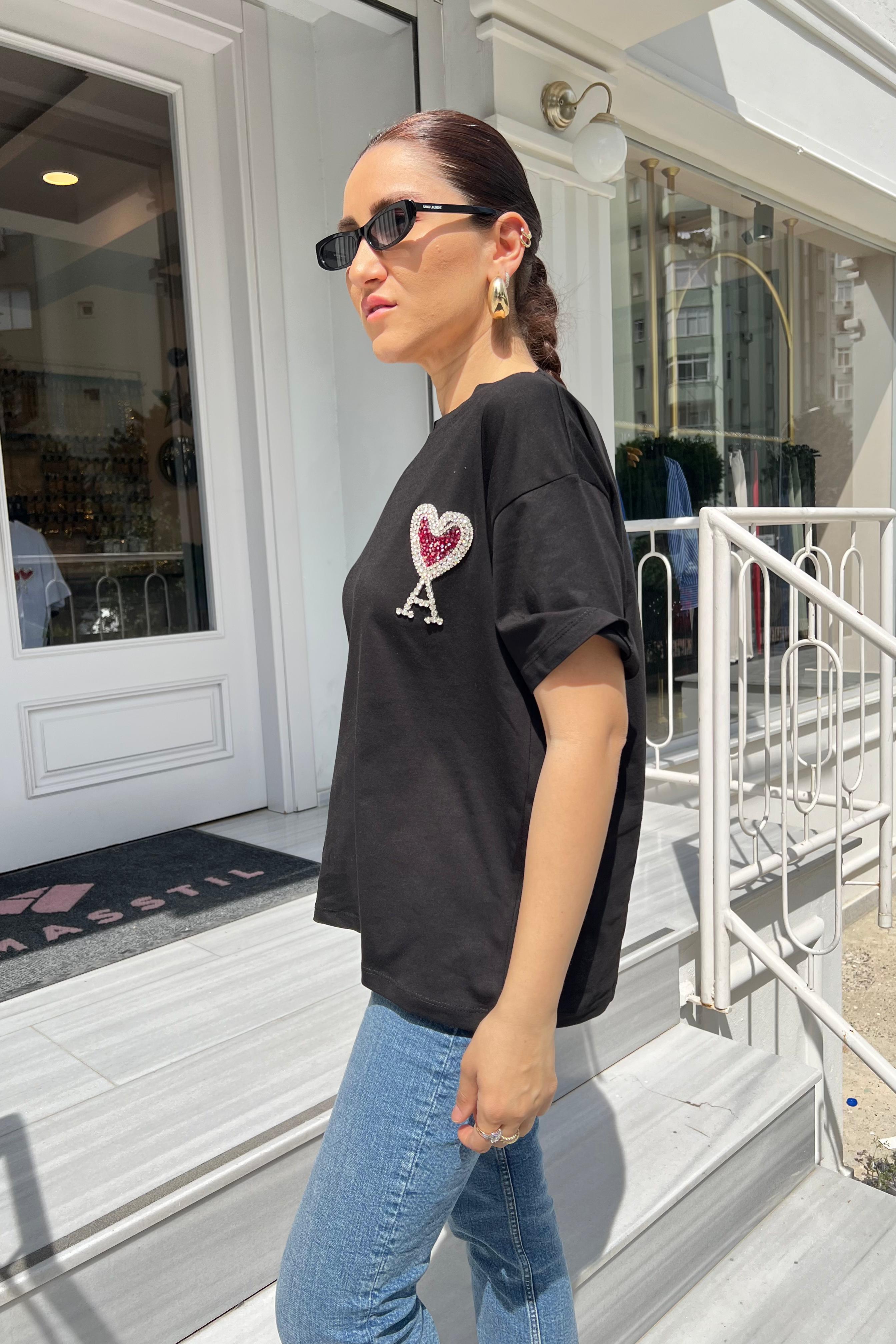 TAŞ İŞLEMELİ AMİ T-SHIRT /5103
