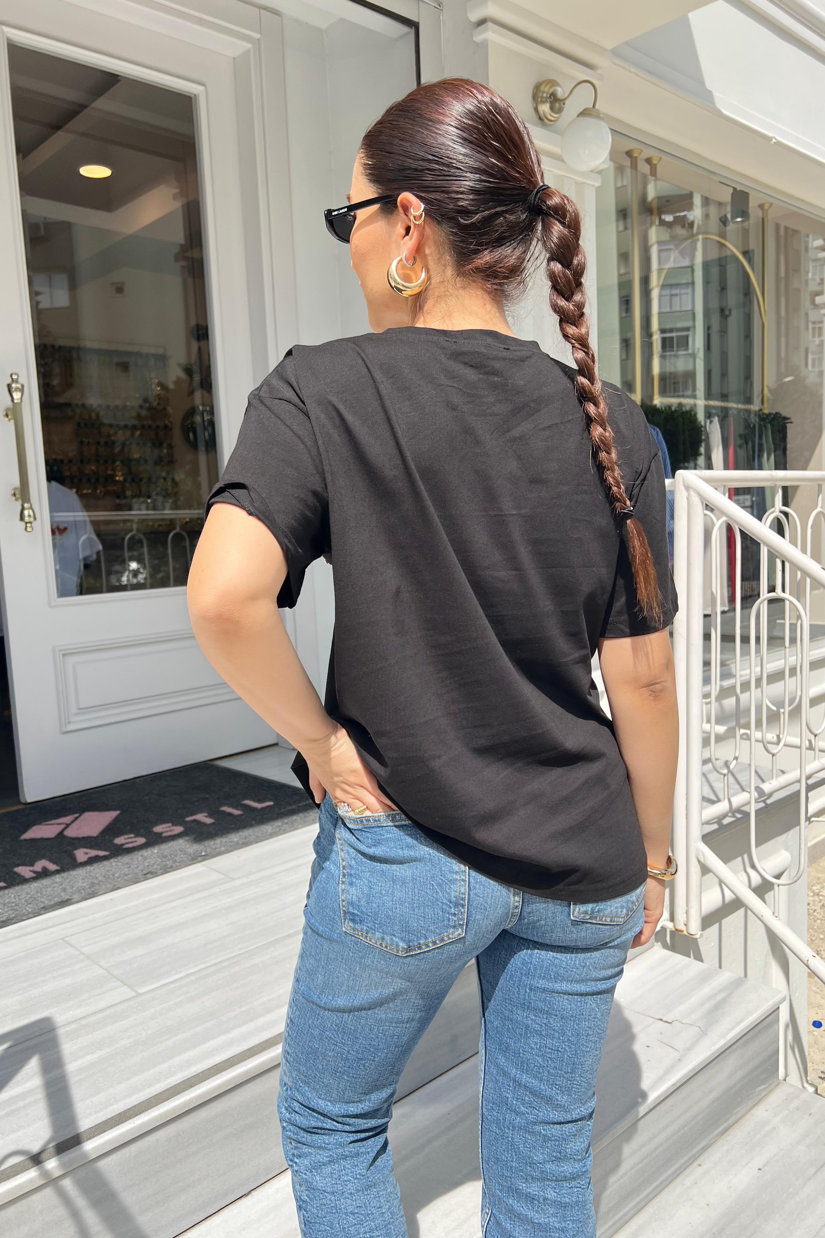 TAŞ İŞLEMELİ AMİ T-SHIRT /5103