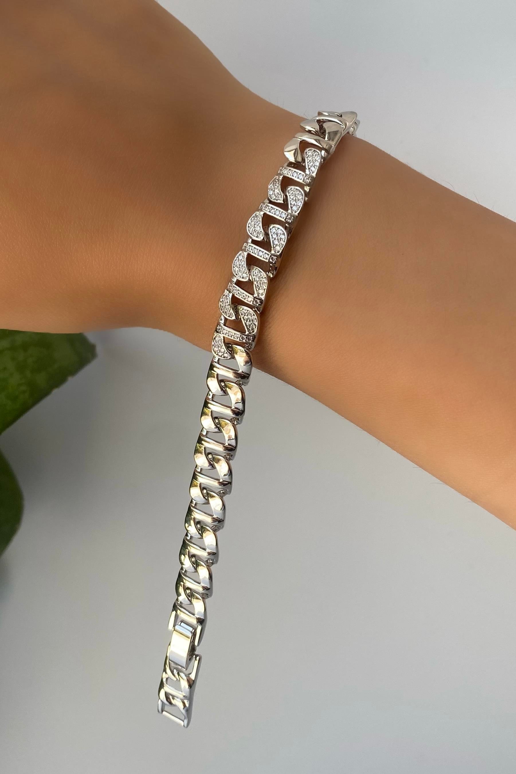 TAŞLI ES ZİNCİR BİLEZİK