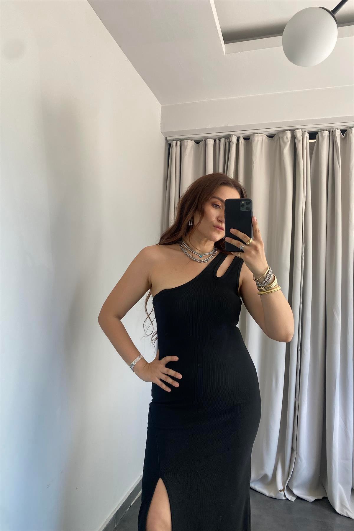 TEK OMUZ OTTOMAN ELBİSE/21051