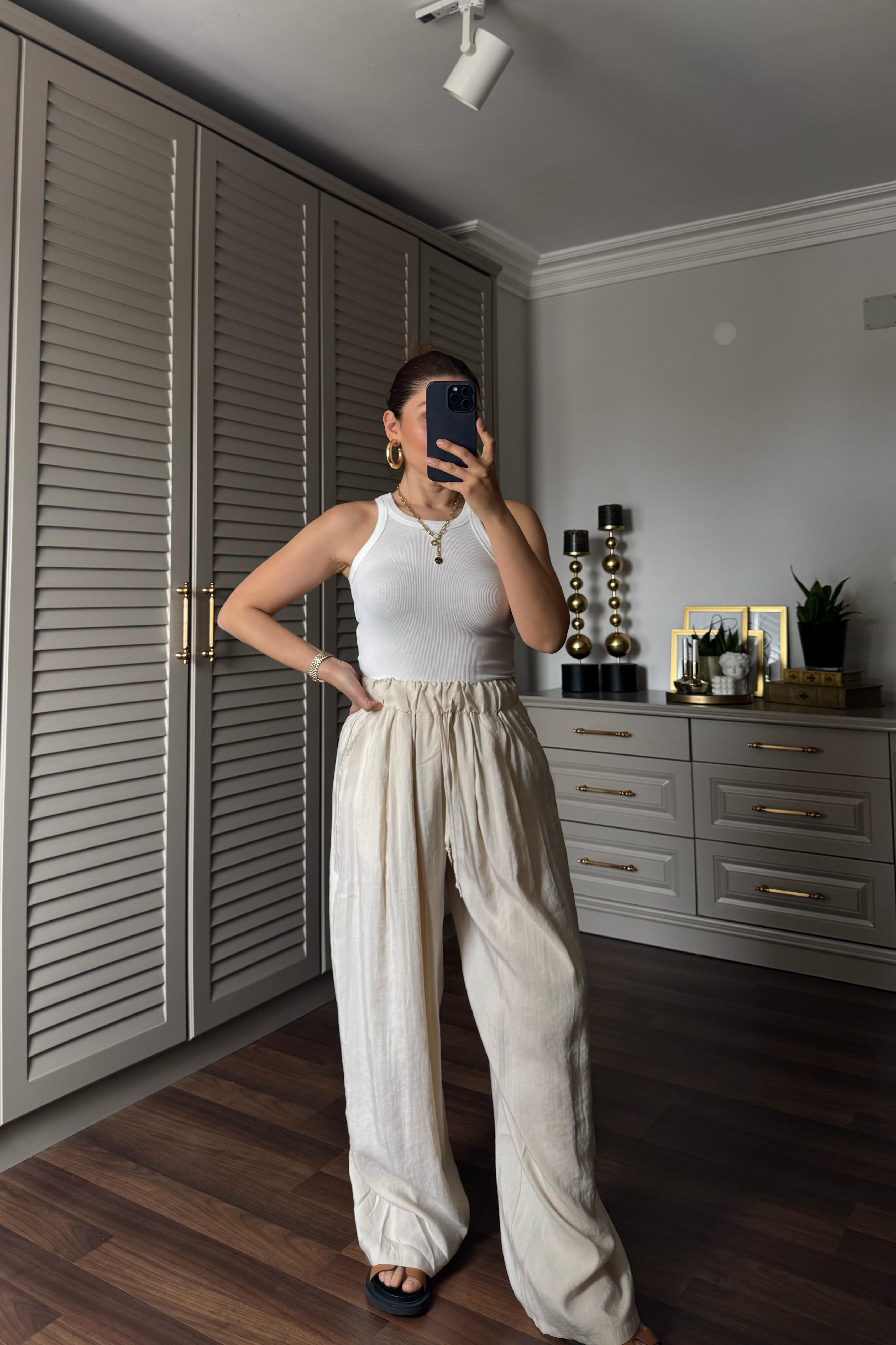 TENSEL KUMAŞ PALAZZO PANTOLON/50962