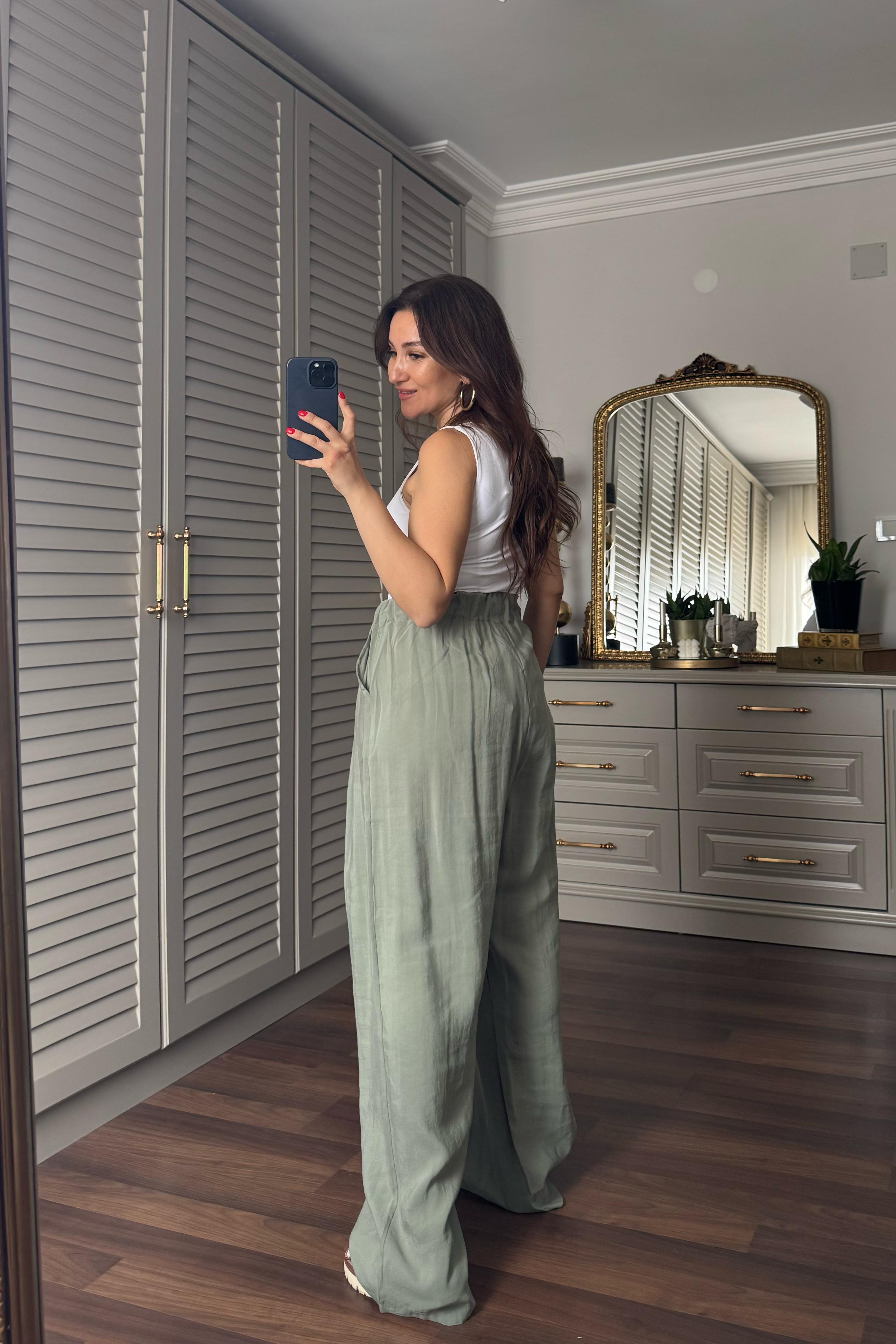 TENSEL KUMAŞ PALAZZO PANTOLON/50962