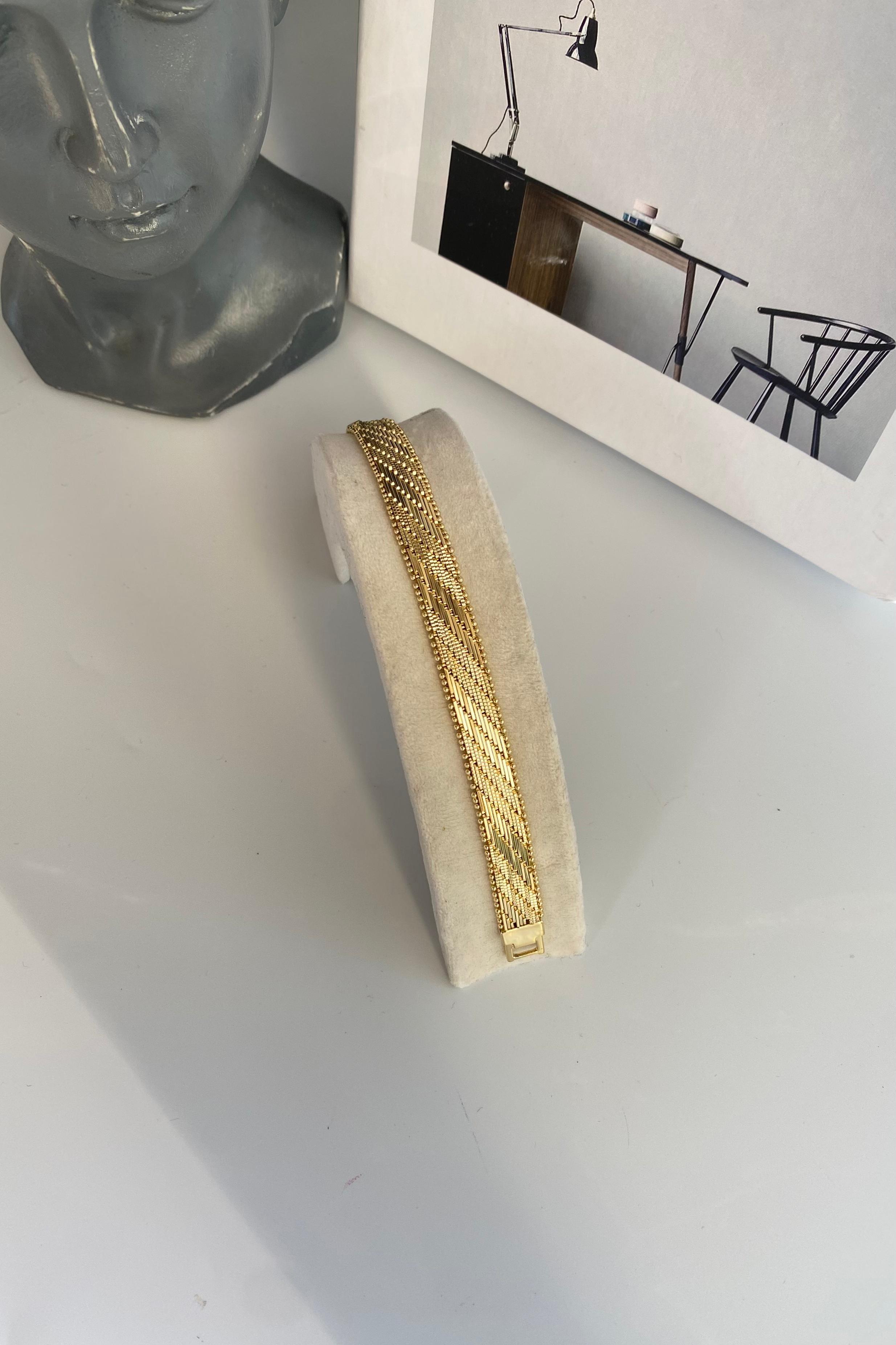 TOPÇUK ŞERİTLİ HASIR BİLEZİK