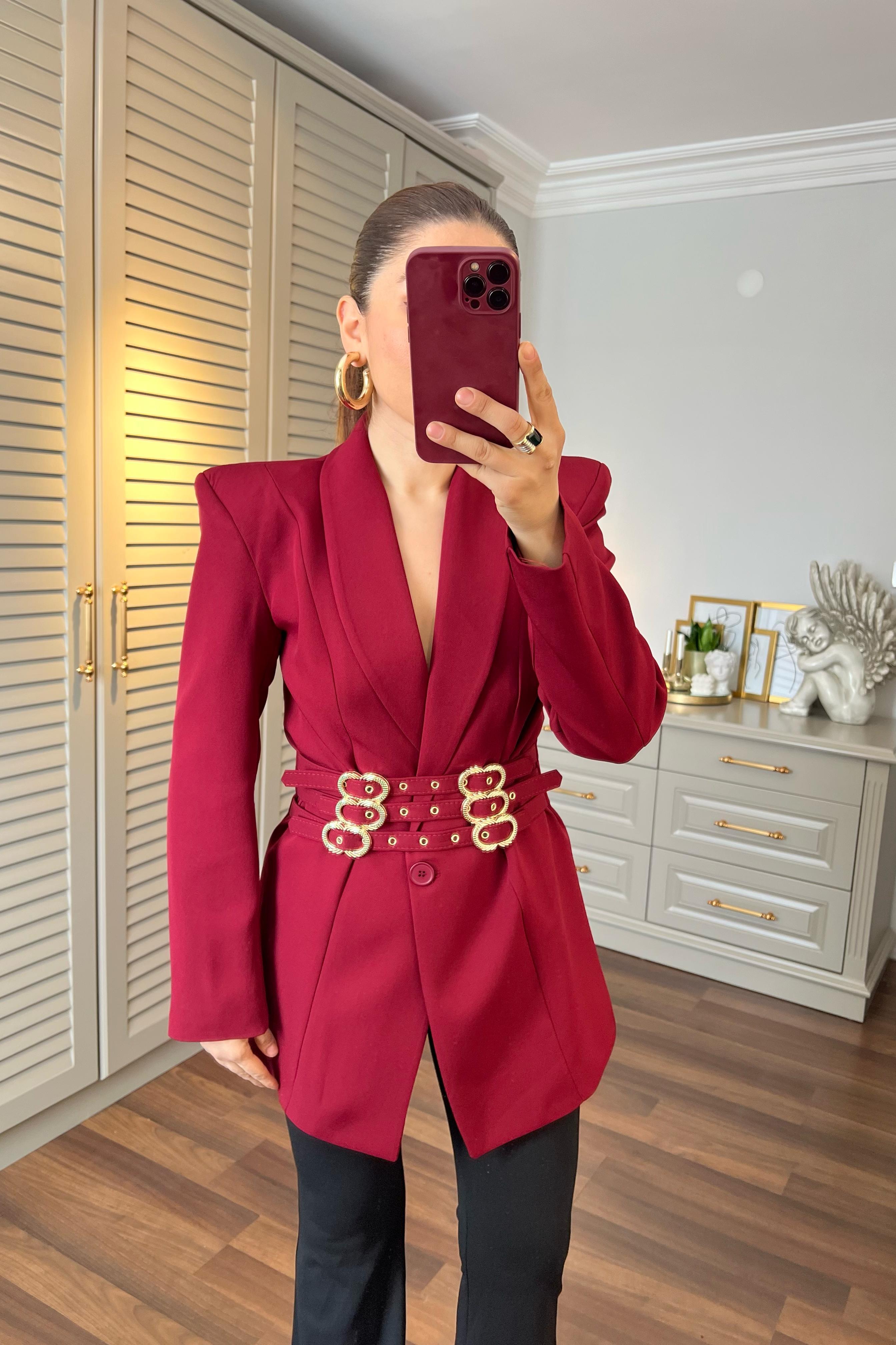 ÜÇ KEMERLİ BLAZER CEKER MD