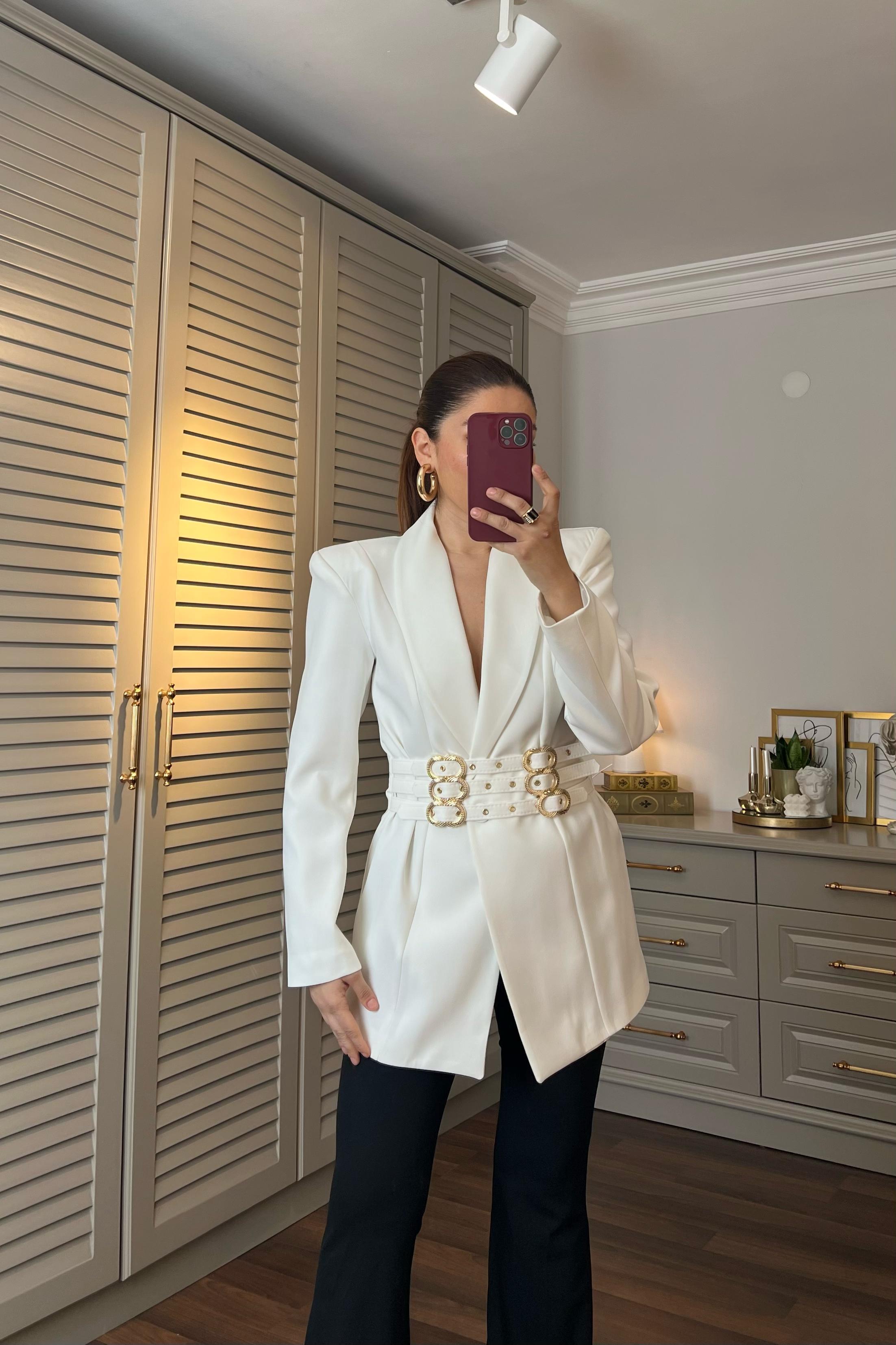 ÜÇ KEMERLİ BLAZER CEKER MD