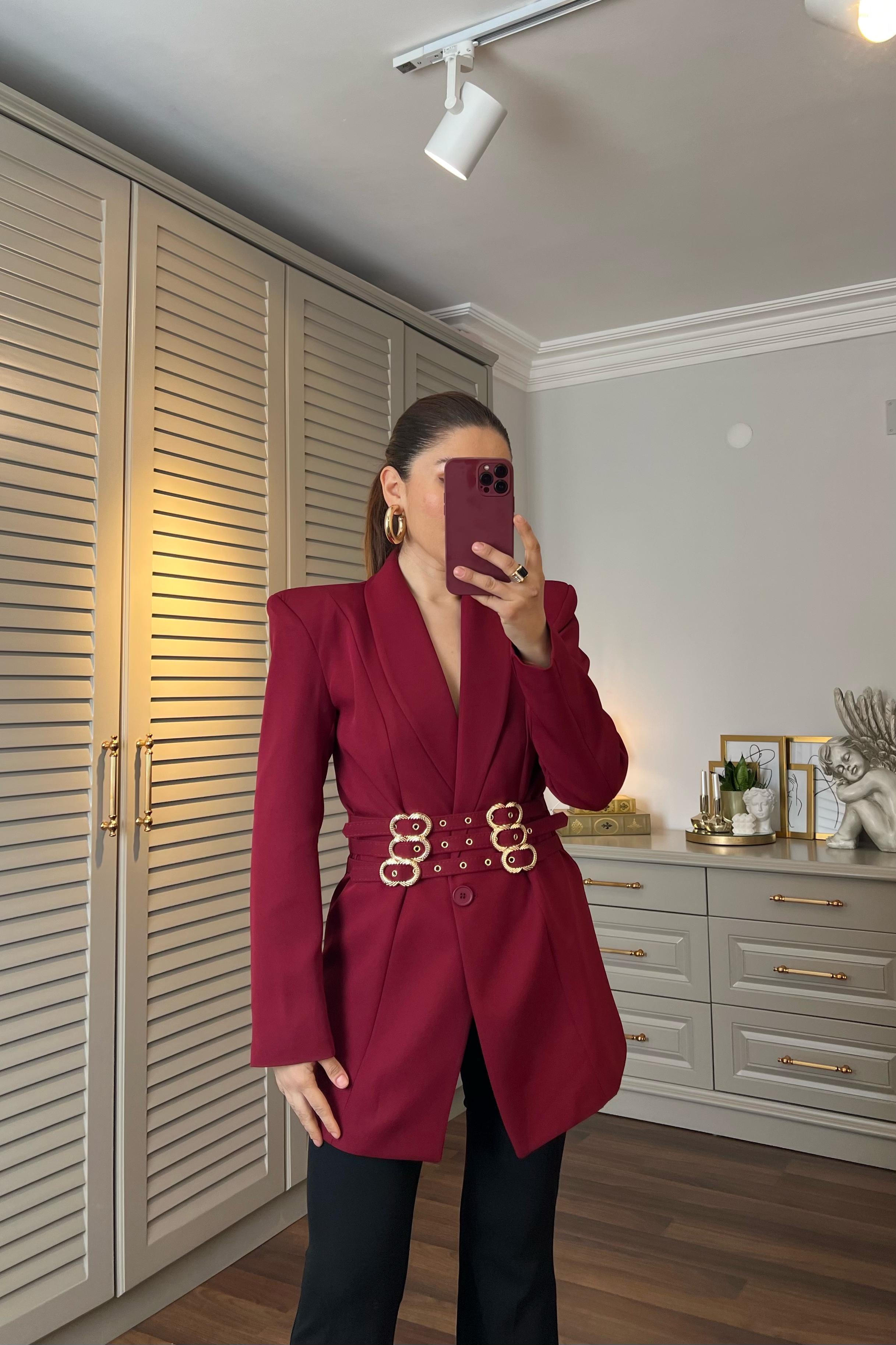 ÜÇ KEMERLİ BLAZER CEKER MD