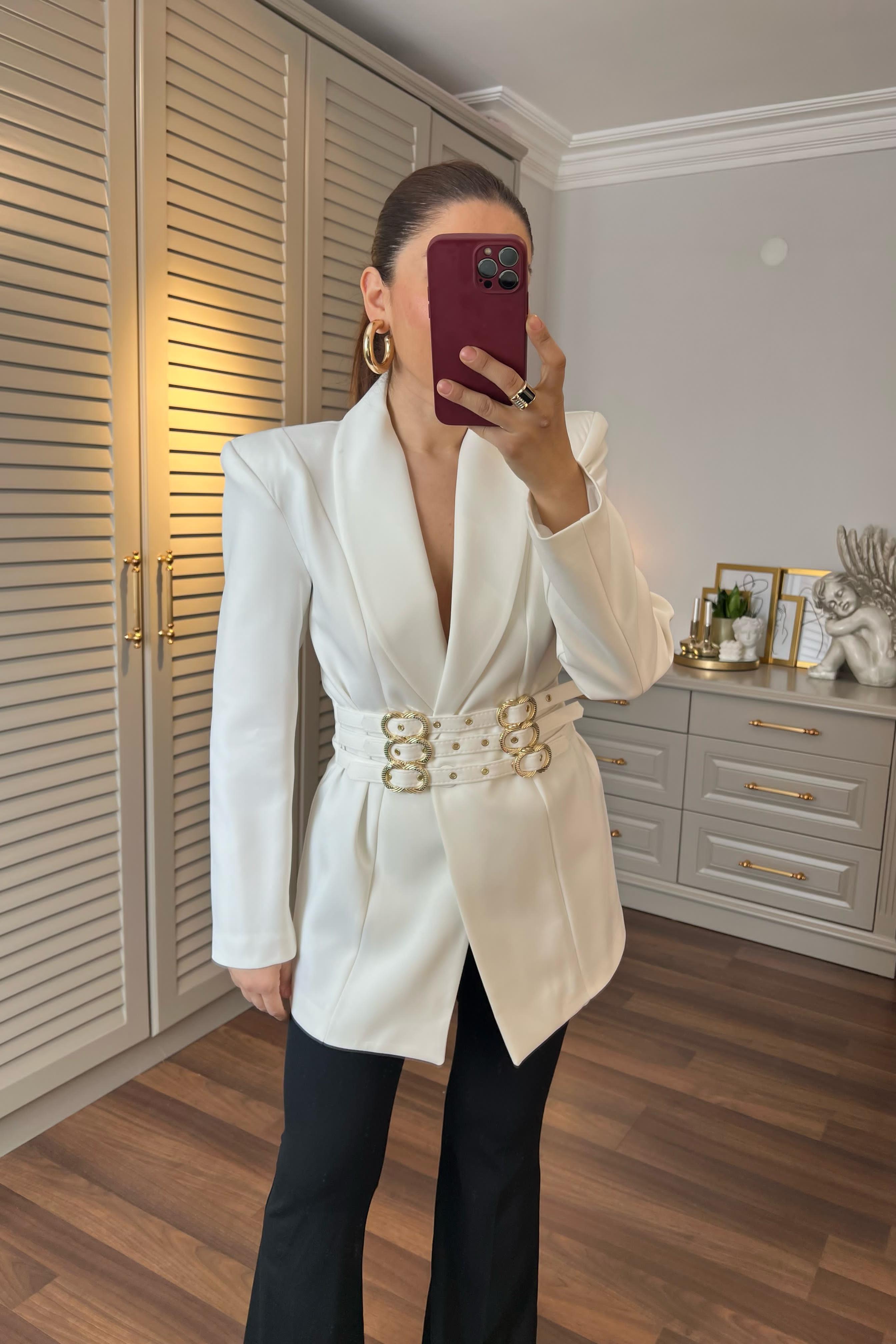 ÜÇ KEMERLİ BLAZER CEKER MD