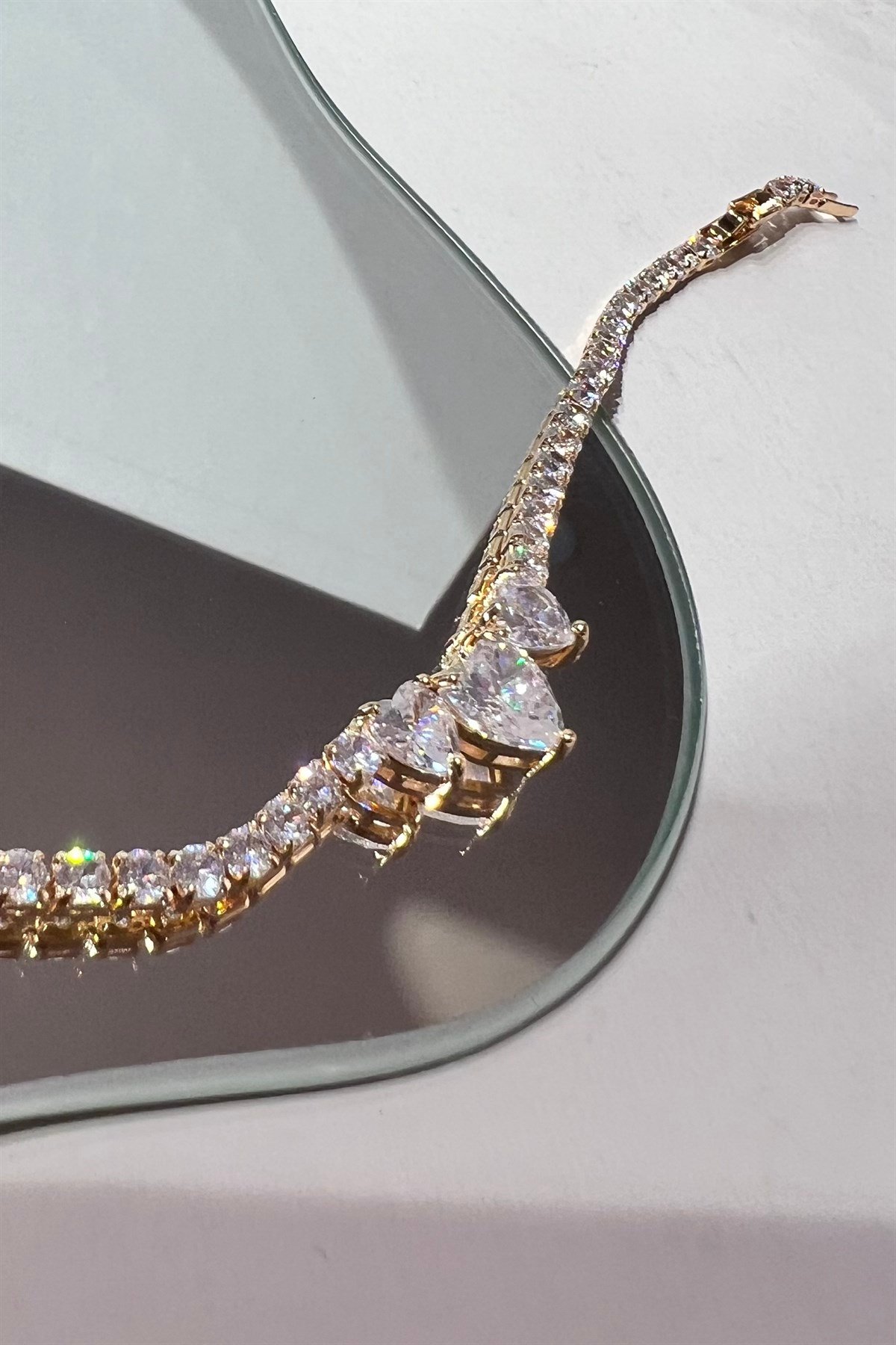 ÜÇLÜ KALP TAŞLI SU YOLU BİLEZİK