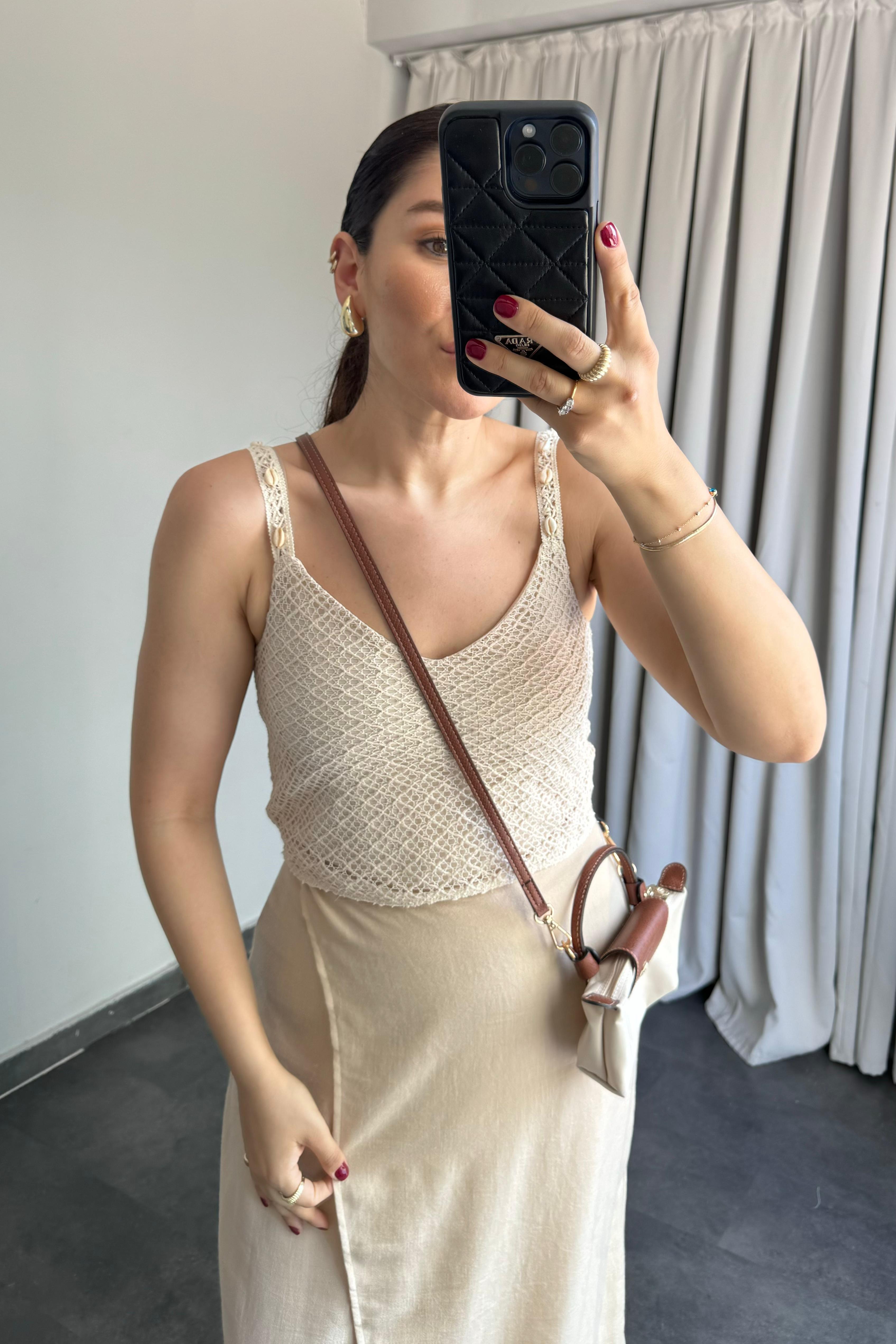 V YAKA DANTELLİ BLUZ/8990