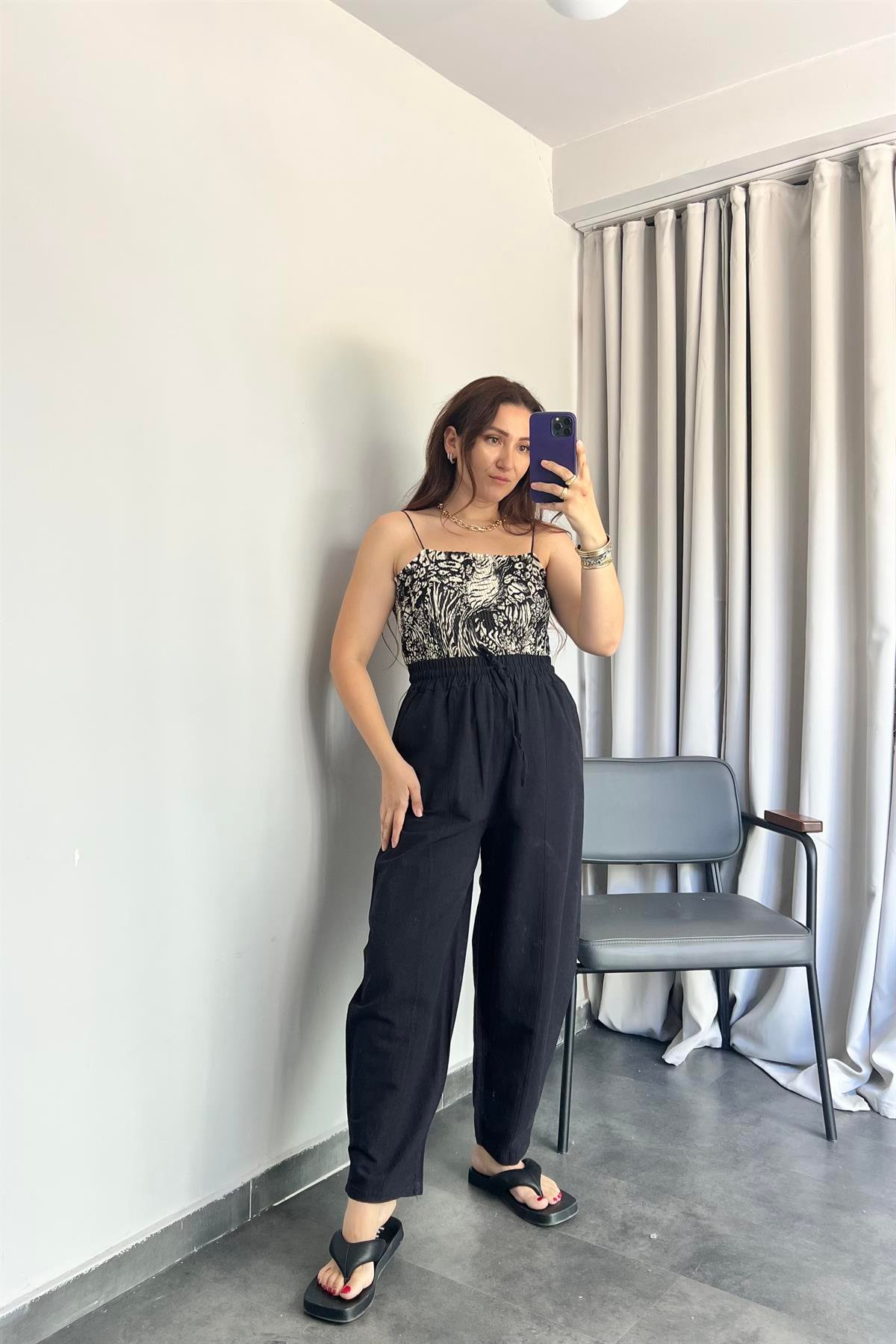 VİSKON KETEN BALON PANTOLON/075