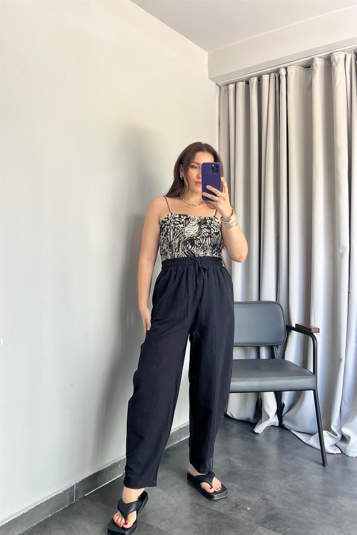 VİSKON KETEN BALON PANTOLON/075