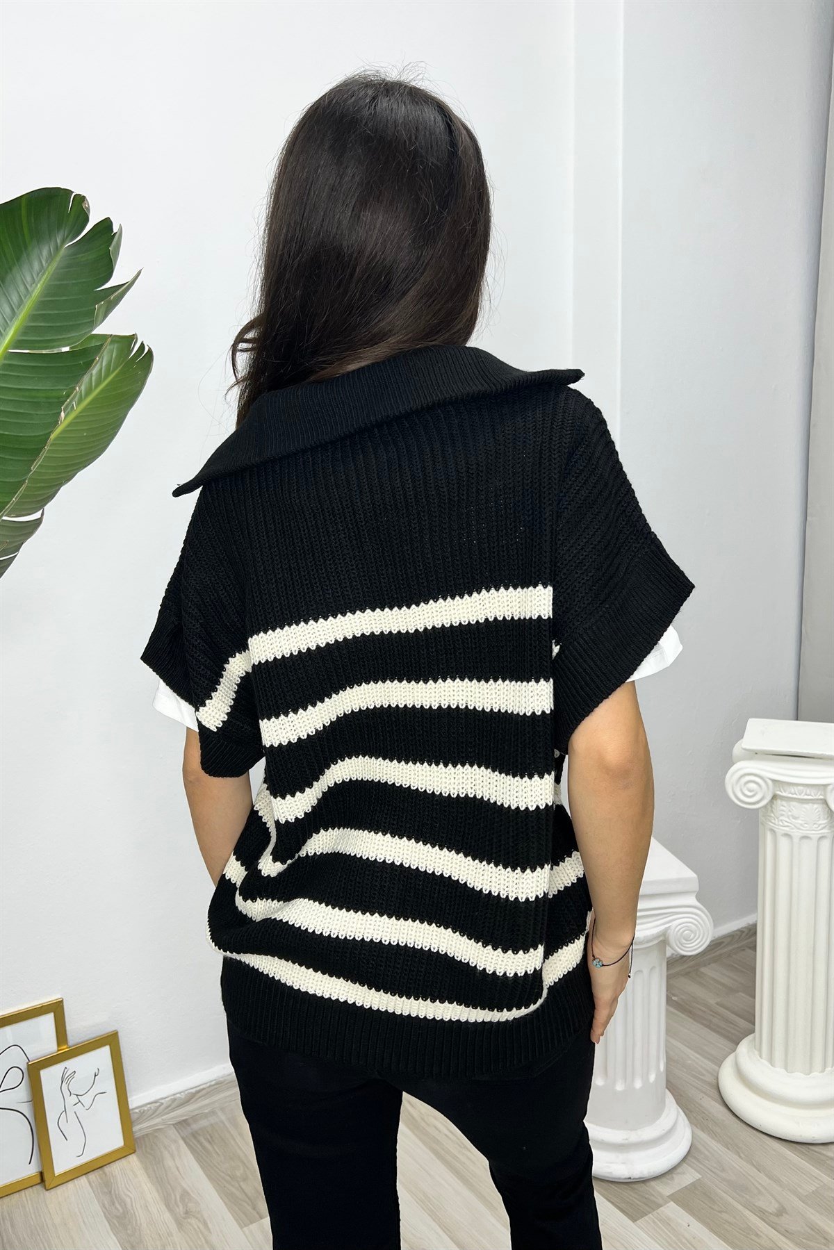 YAKASI FERMUARLI SÜVETER/3364