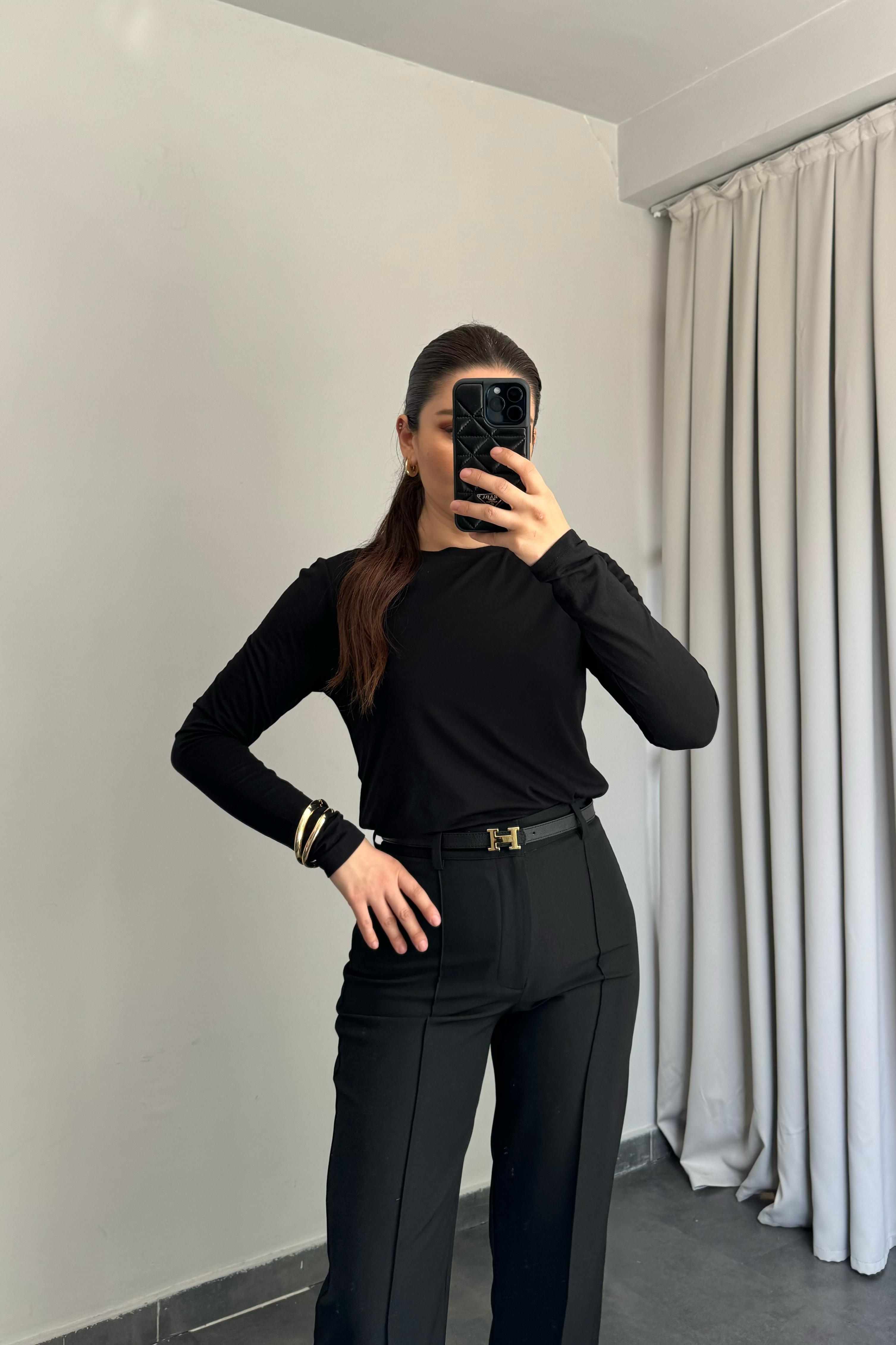 YUVARLAK YAKA UZUN KOL BASIC BODY