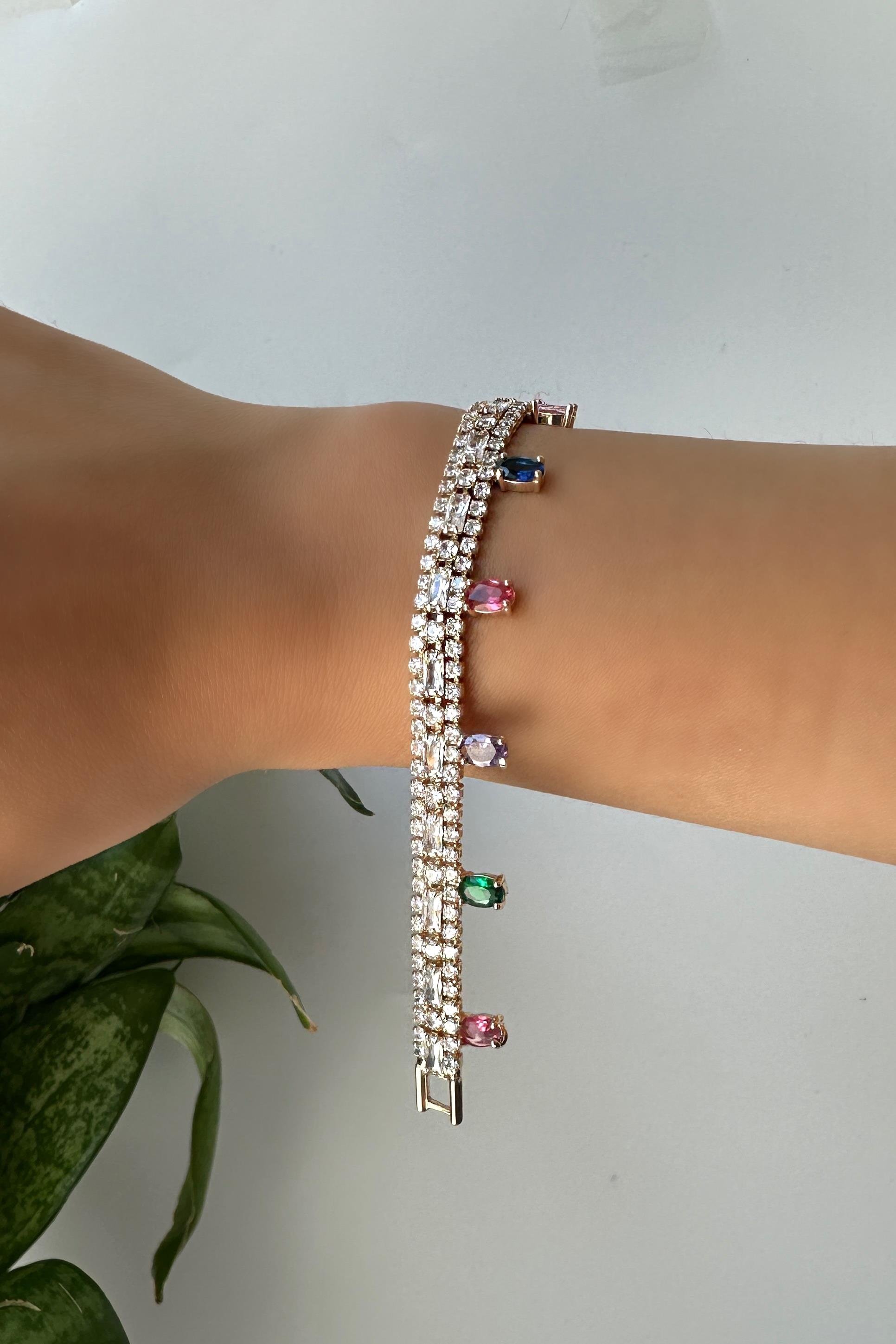 ZİRKON BAGET TAŞLI VIP BİLEZİK