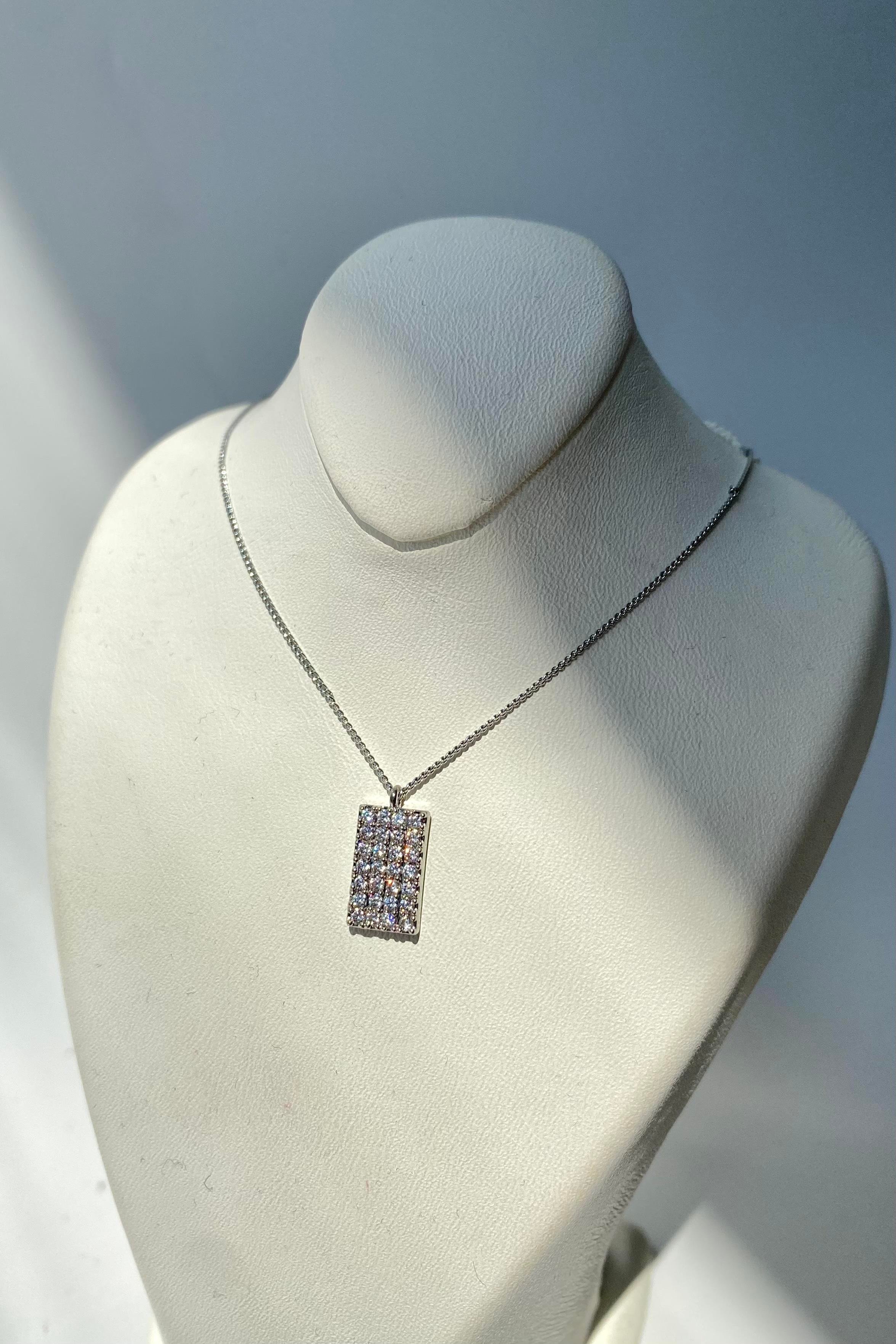 ZİRKON TAŞ PLAKALI KOLYE