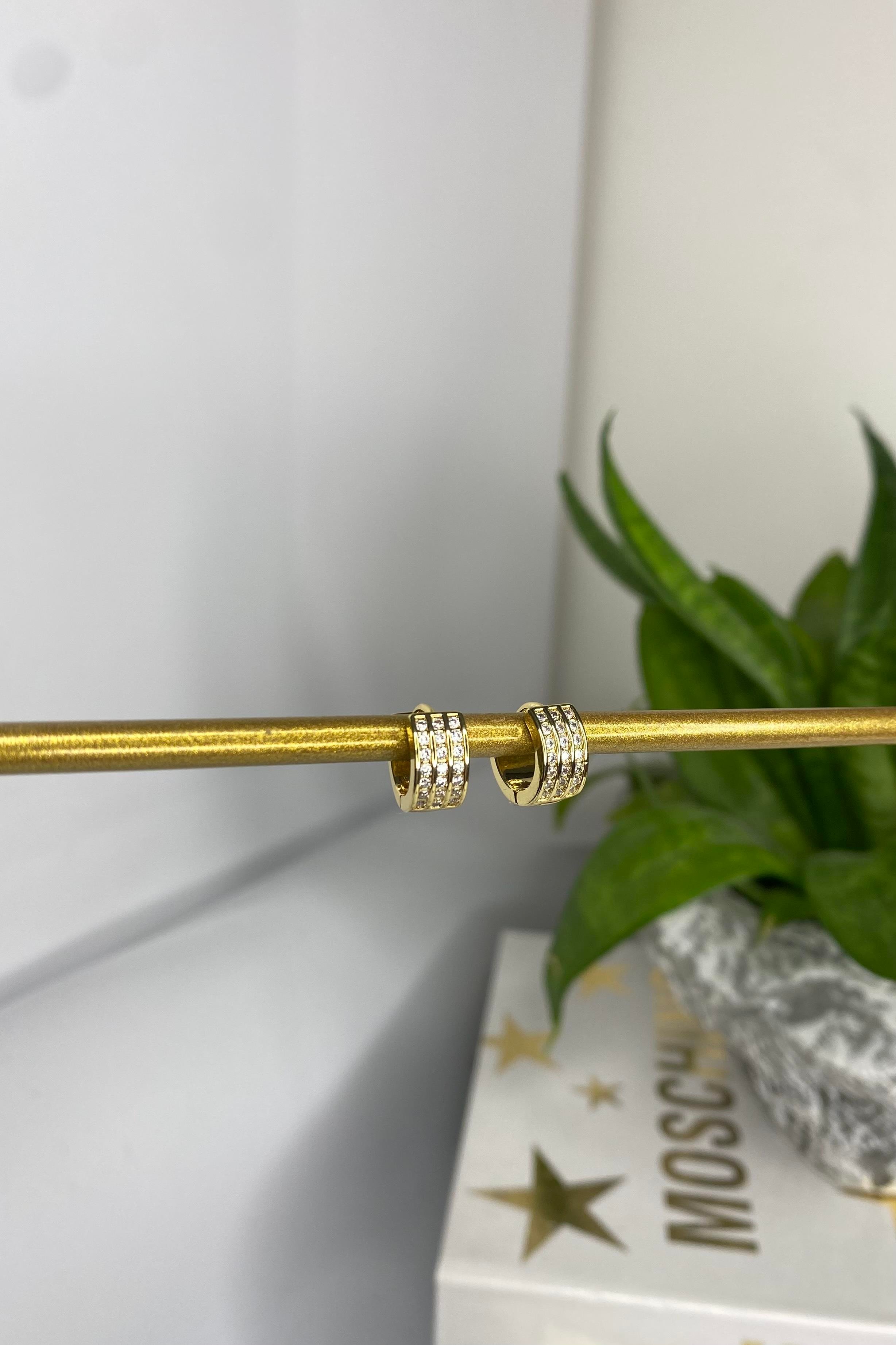 ZİRKON TAŞLI HALKA KÜPE 1cm