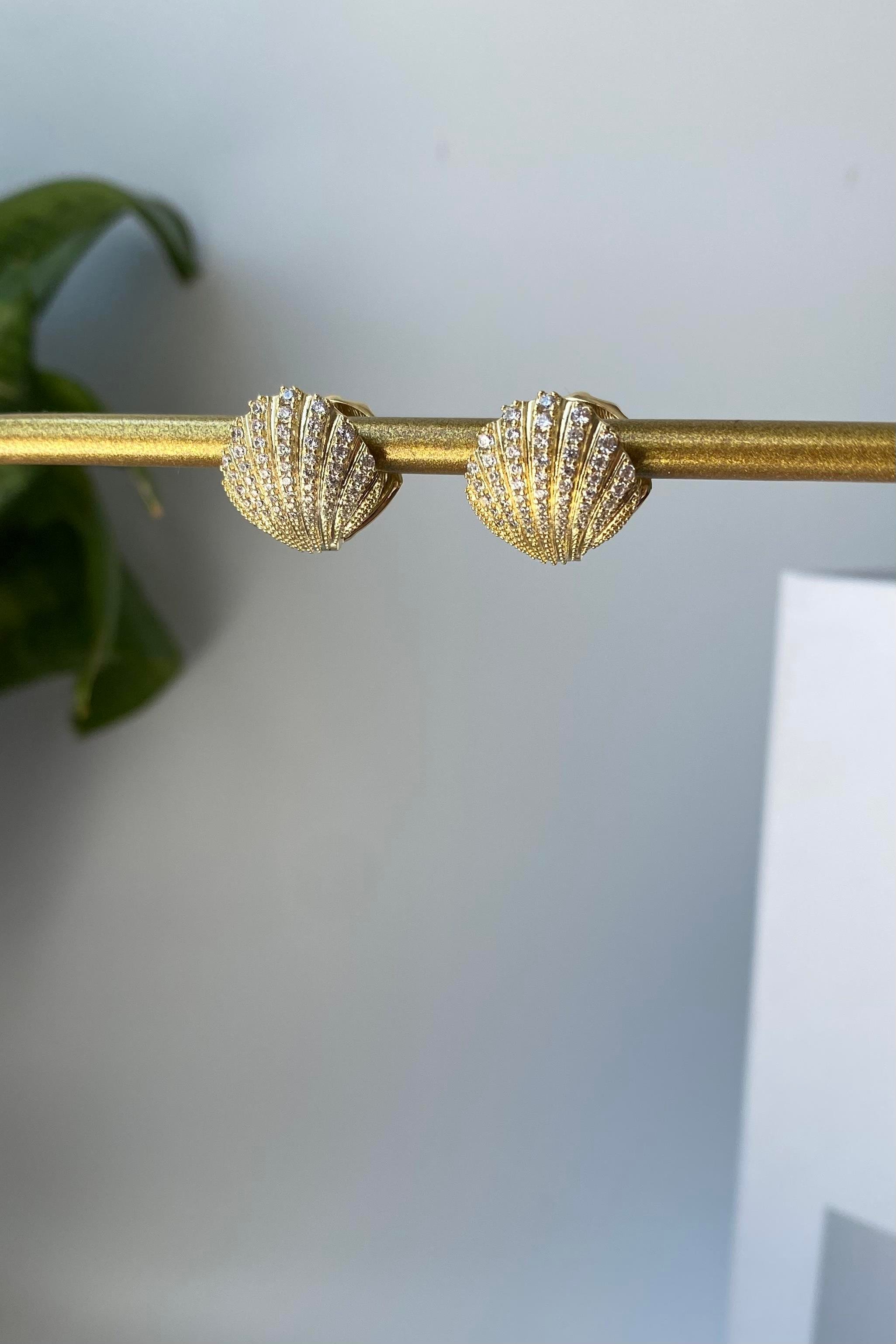 ZİRKON TAŞLI MİDYE KÜPE