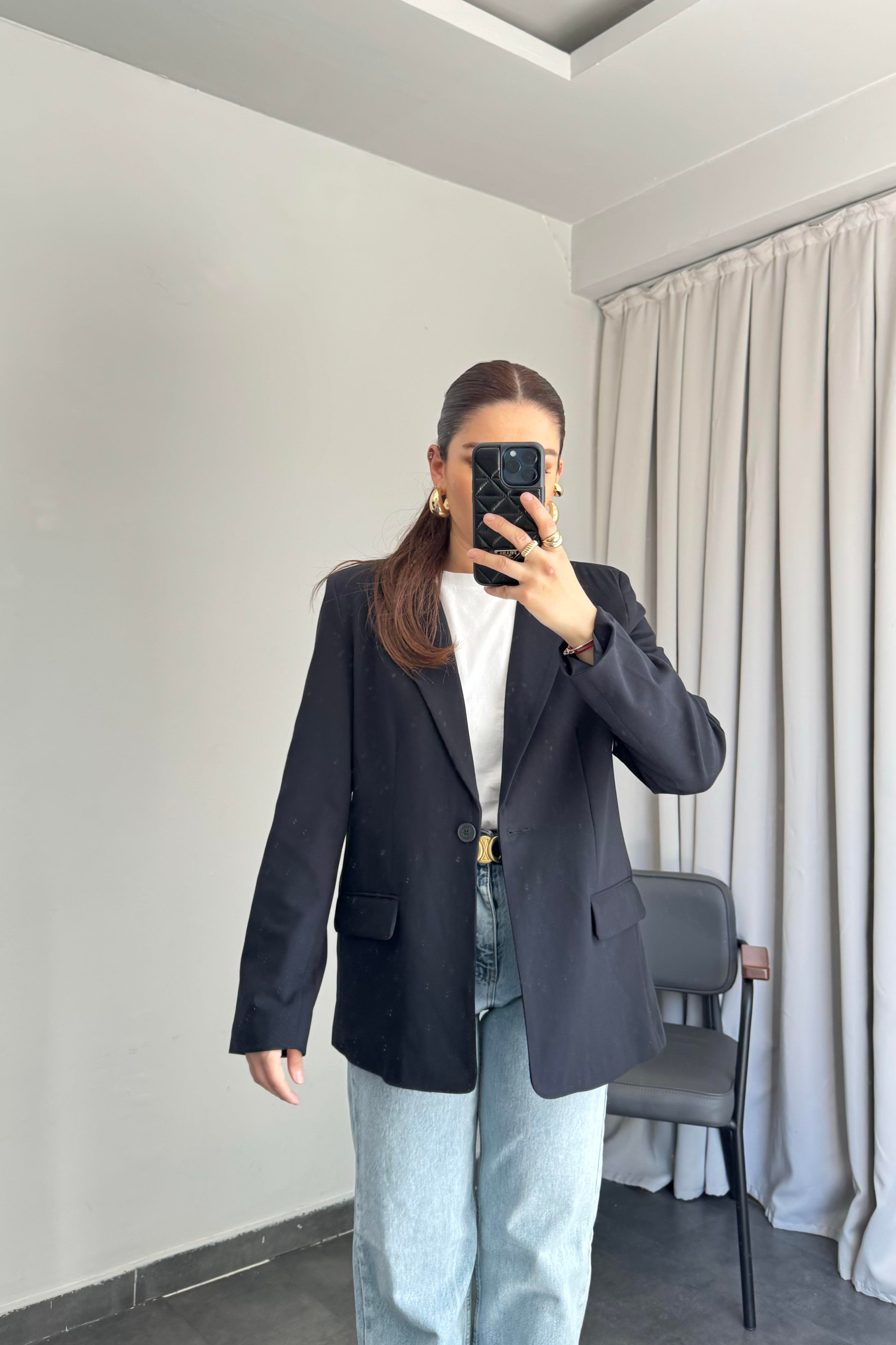 ZR TEK DÜĞMELİ BLAZER CEKET