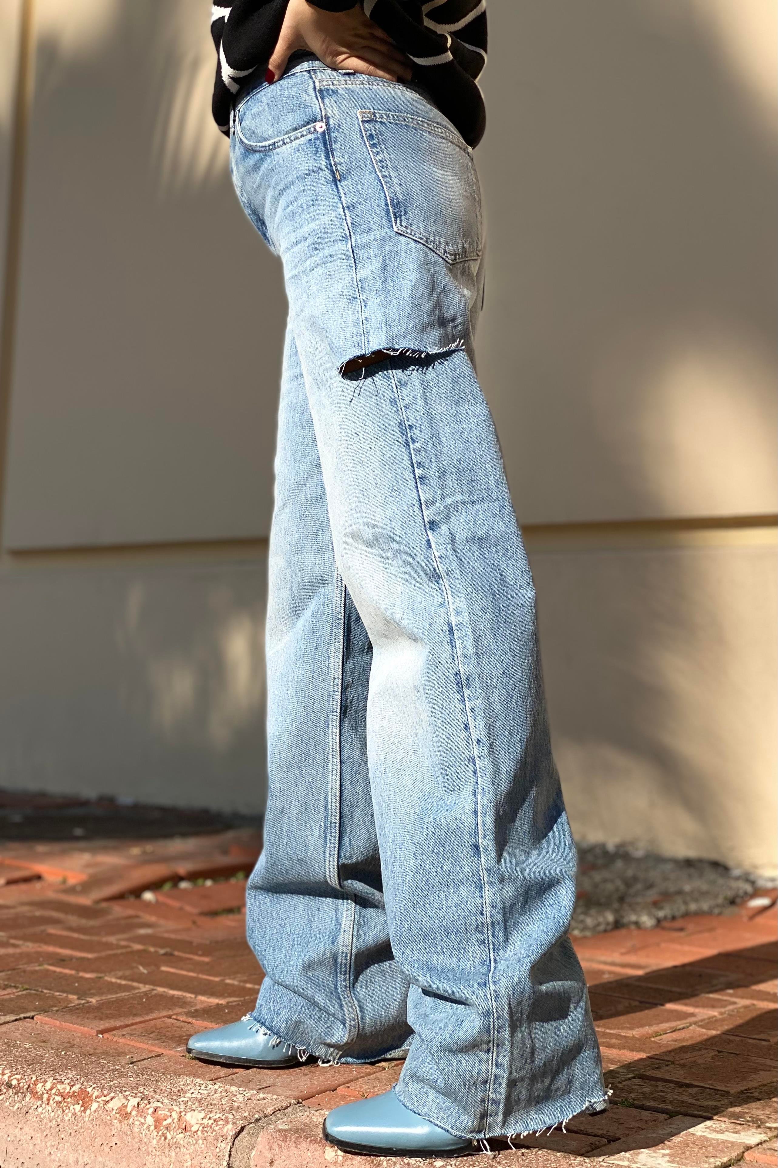 ZR YANI KESİK WİDE LEG JEAN