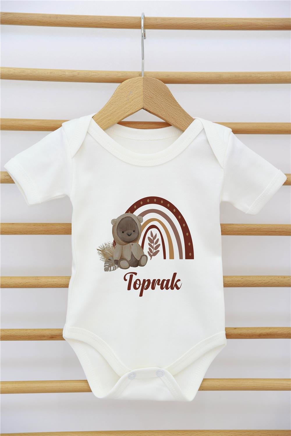 Aslan ve Çiçek Desenli  11'li İsimli Organik Hastane Çıkış Seti