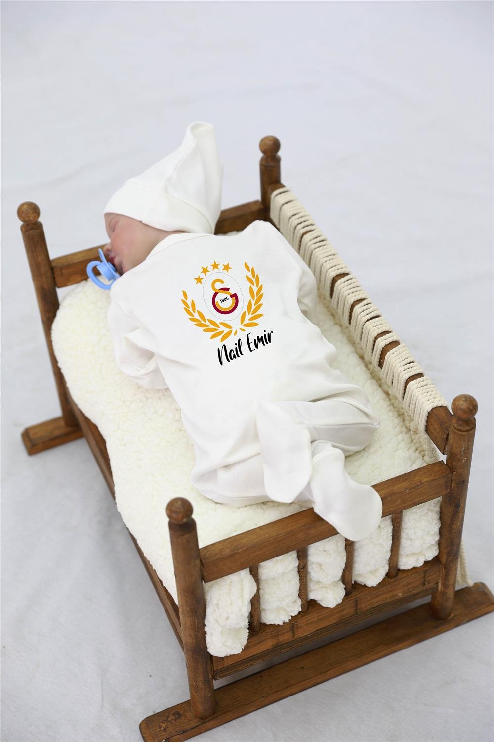 Aslan ve Çiçek Desenli 11'li İsimli Organik Hastane Çıkış Seti