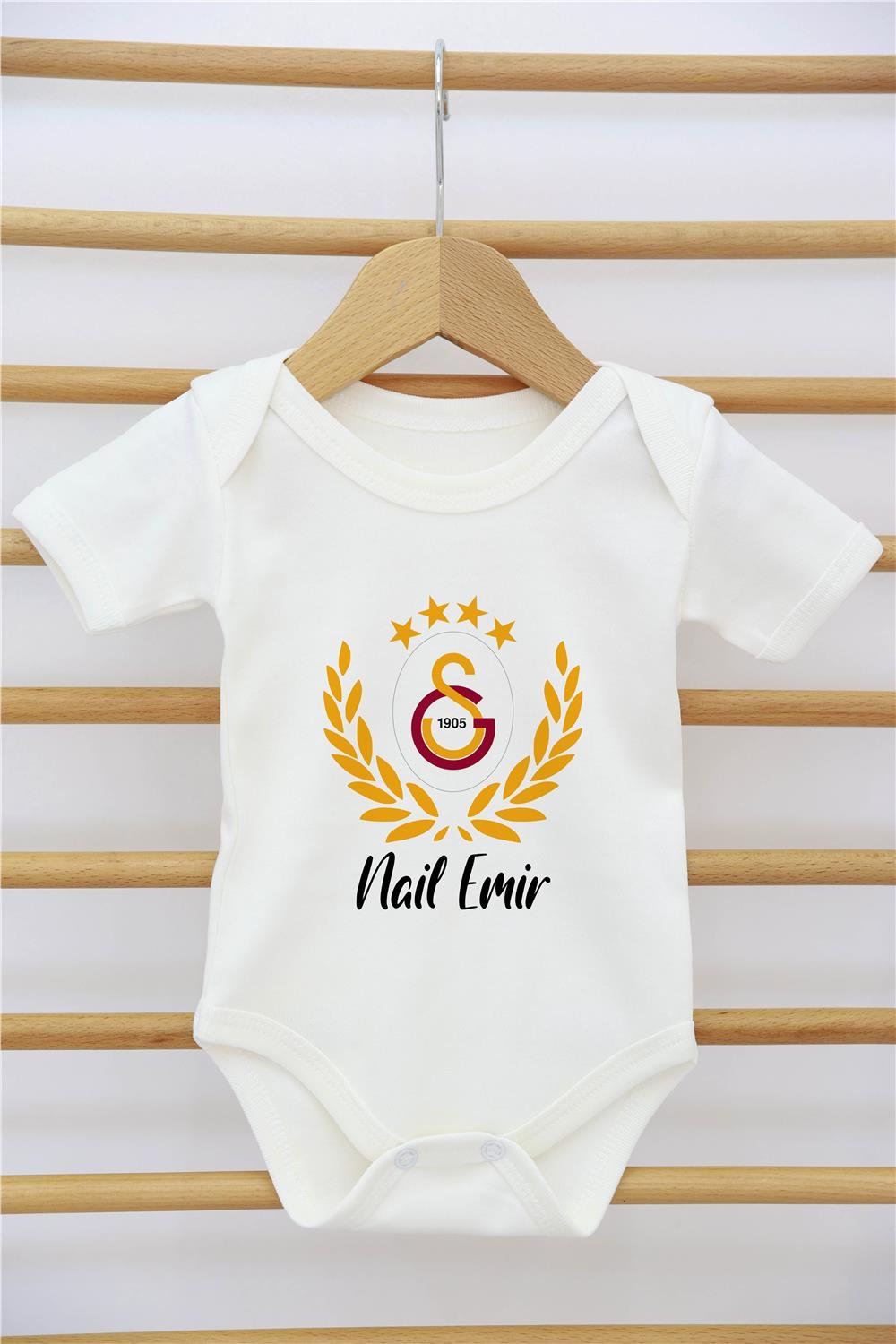 Aslan ve Çiçek Desenli 11'li İsimli Organik Hastane Çıkış Seti