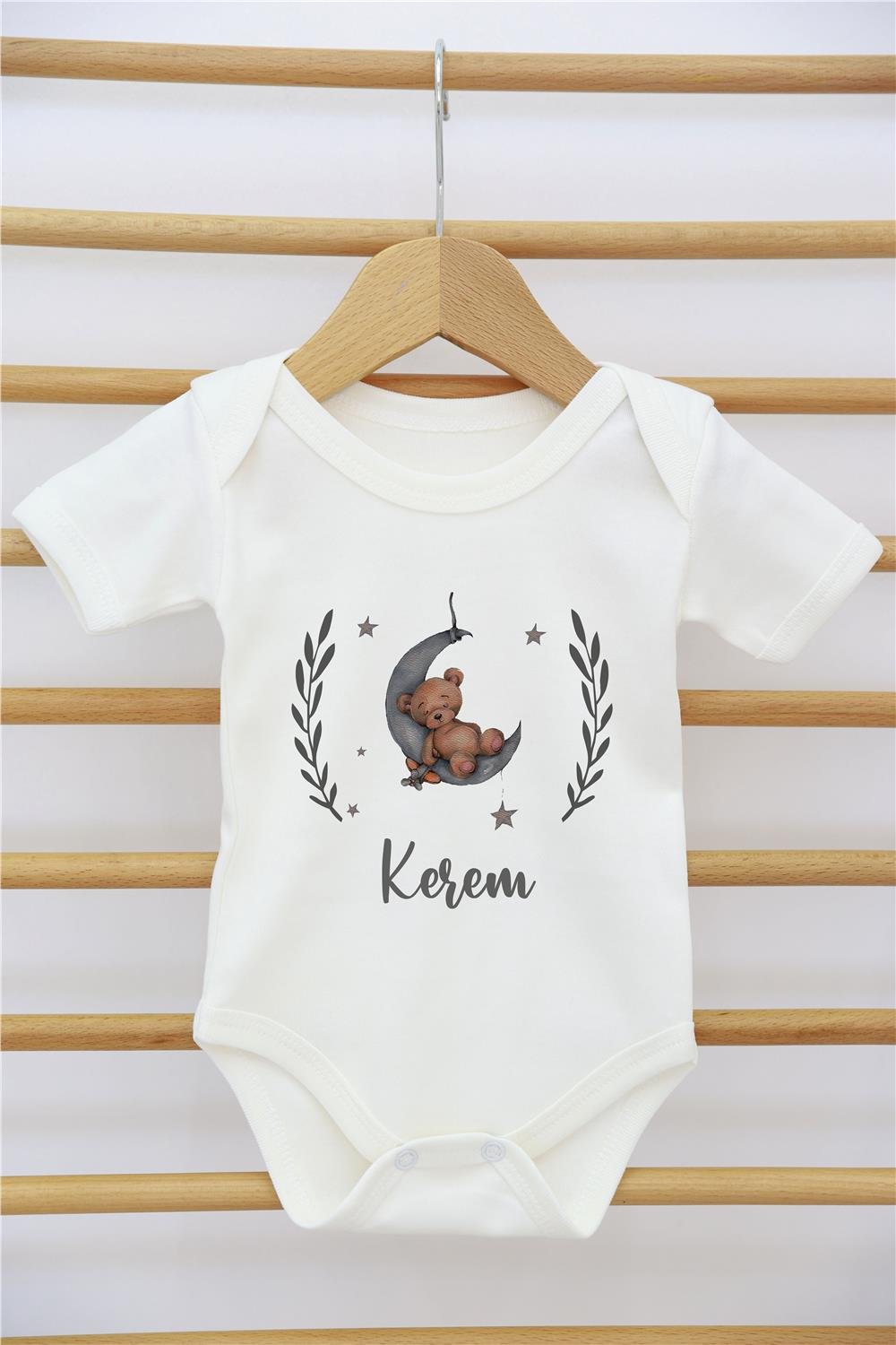 Ayı ve Yıldız Desenli 11'li İsimli Organik Hastane Çıkış Seti