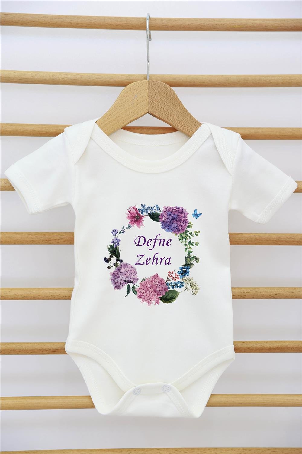 Balerin ve Tavşan Desenli 11'li İsimli Organik Hastane Çıkış Seti