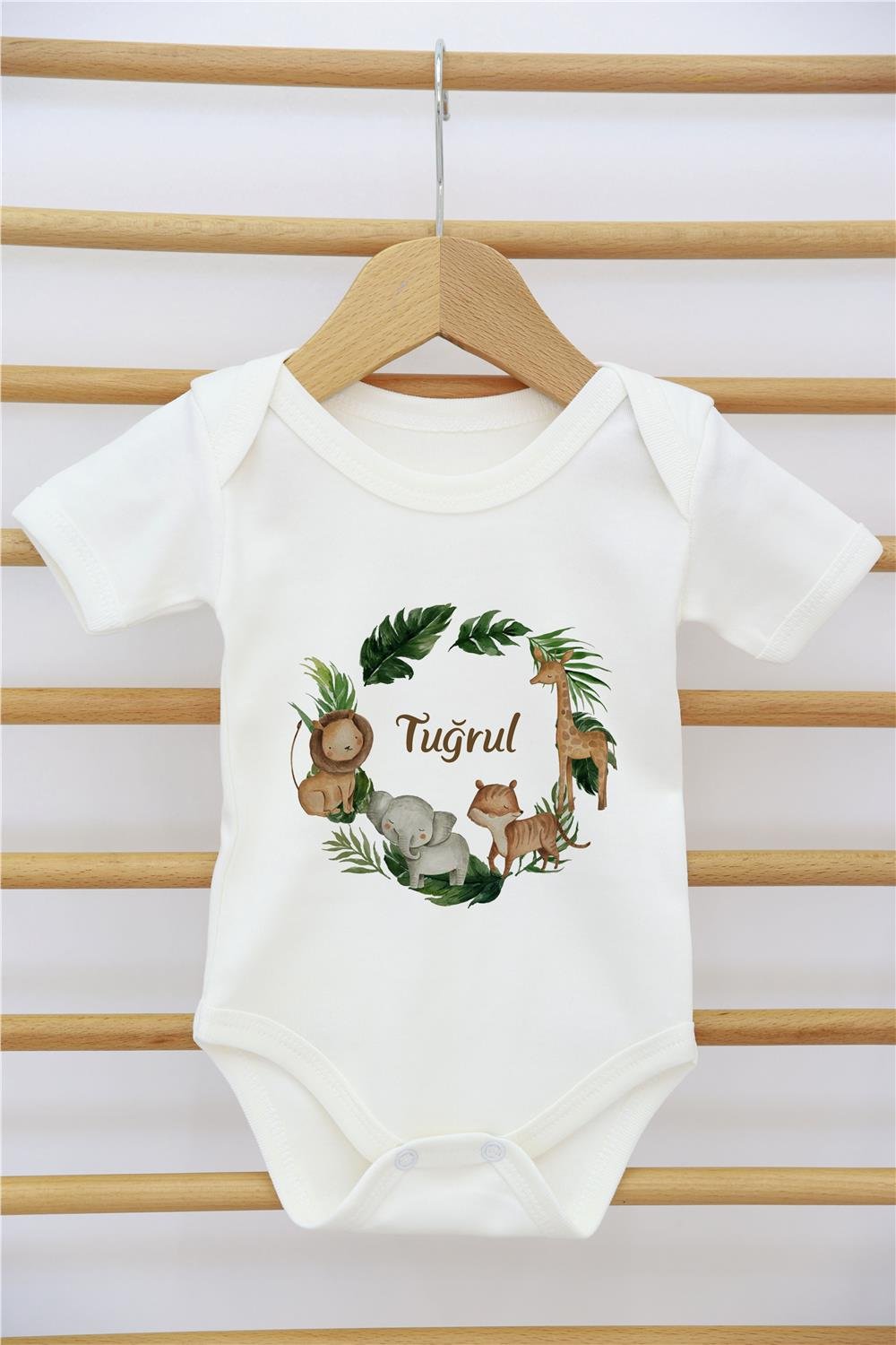 Bulut ve Bebek Desenli 11'li İsimli Organik Hastane Çıkış Seti