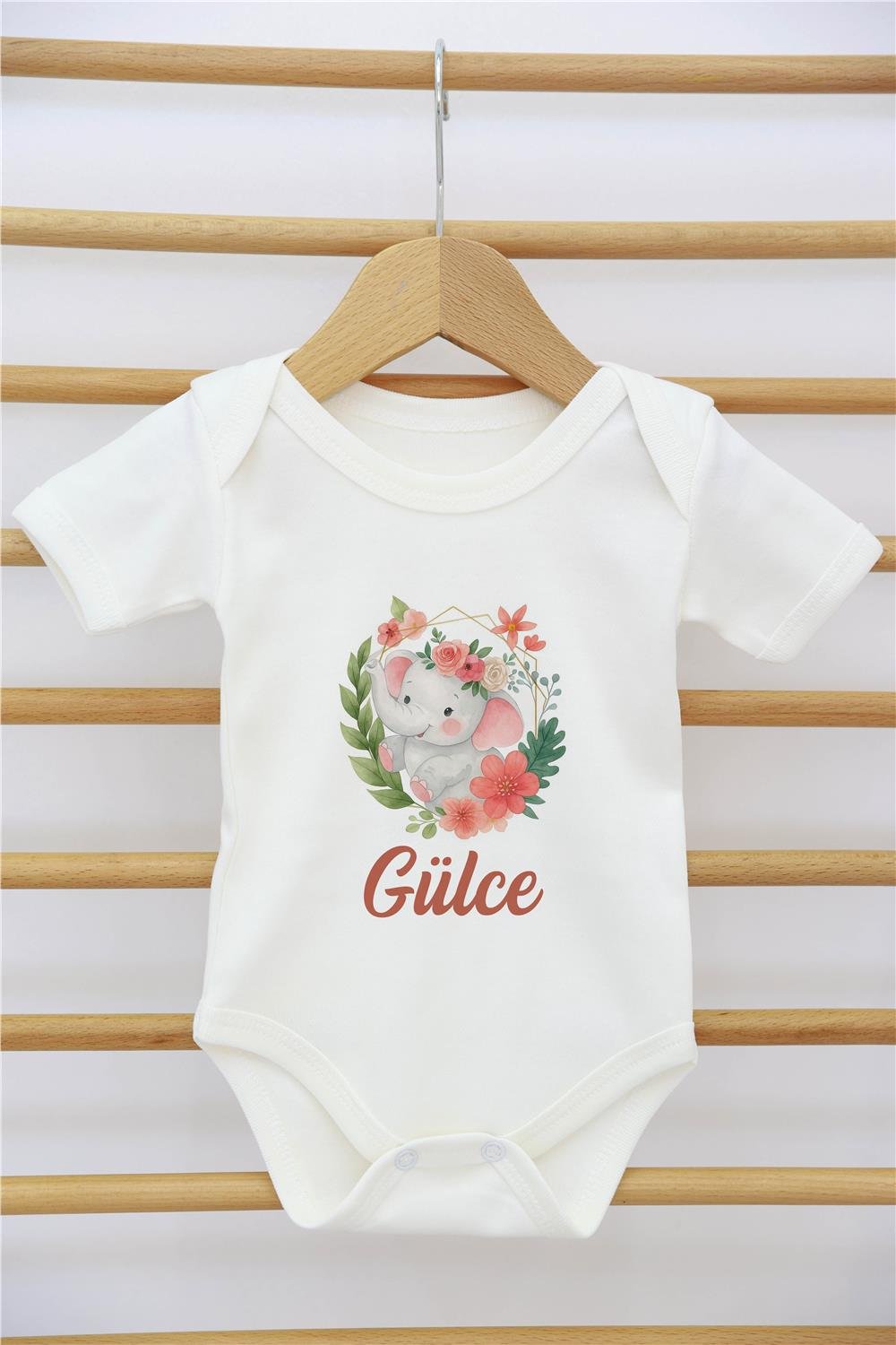 Çiçek Çelenk Desenli 11'li İsimli Organik Hastane Çıkış Seti