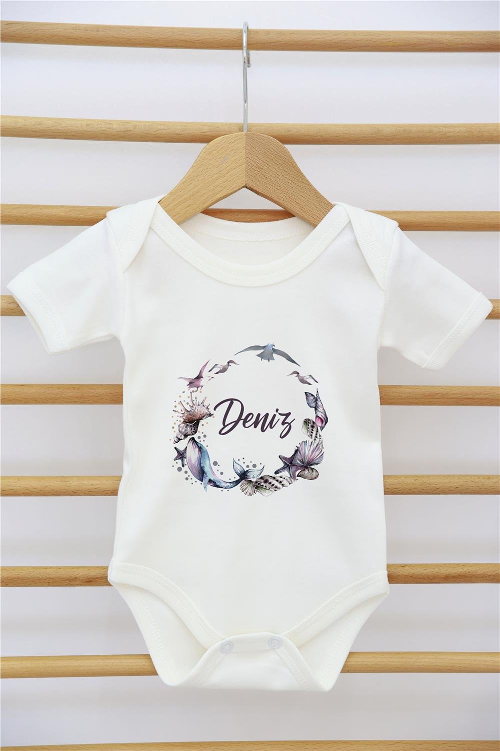 Deniz Konsept Desenli 11'li İsimli Organik Hastane Çıkış Seti