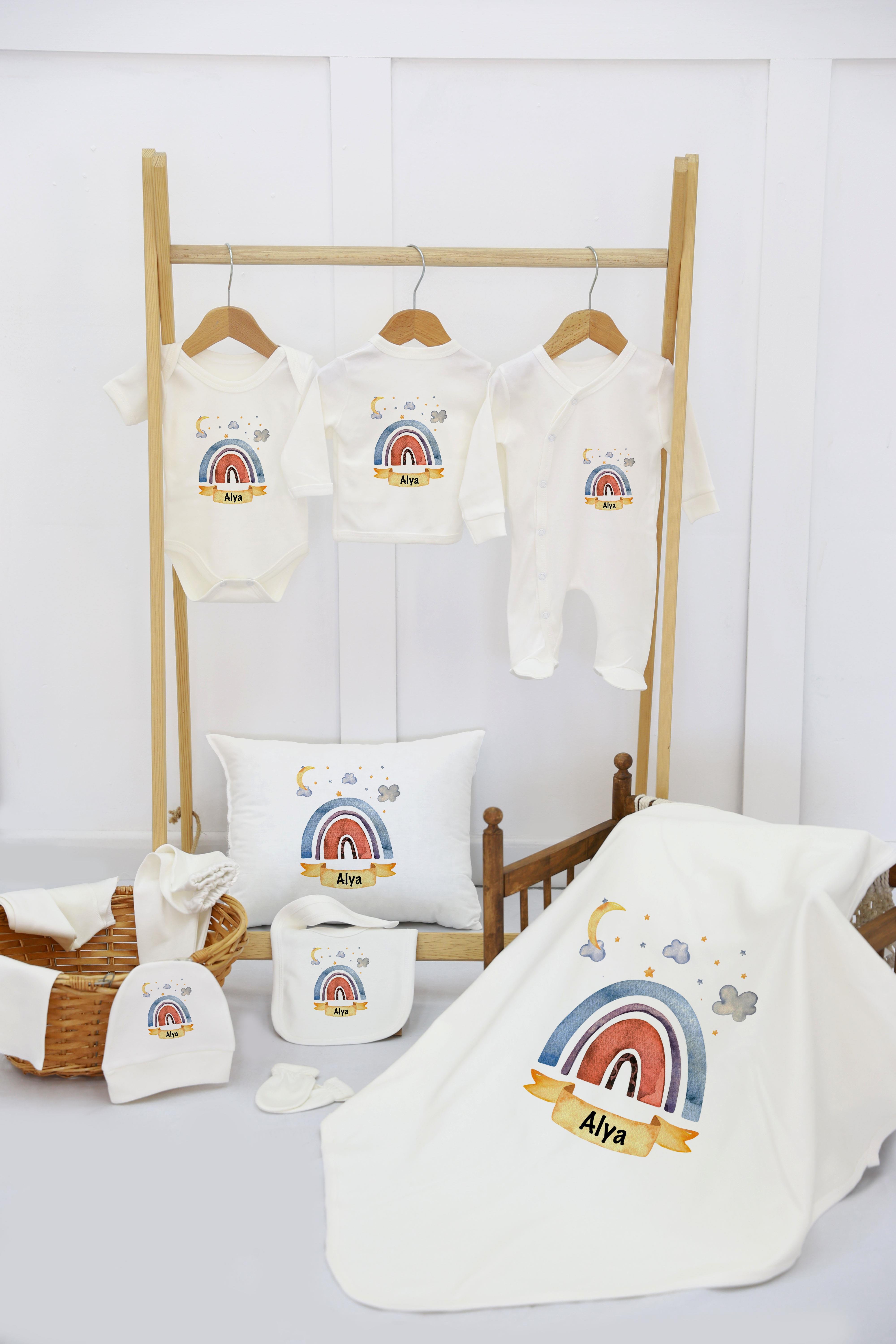 Geyik Desenli 11'li İsimli Organik Hastane Çıkış Seti