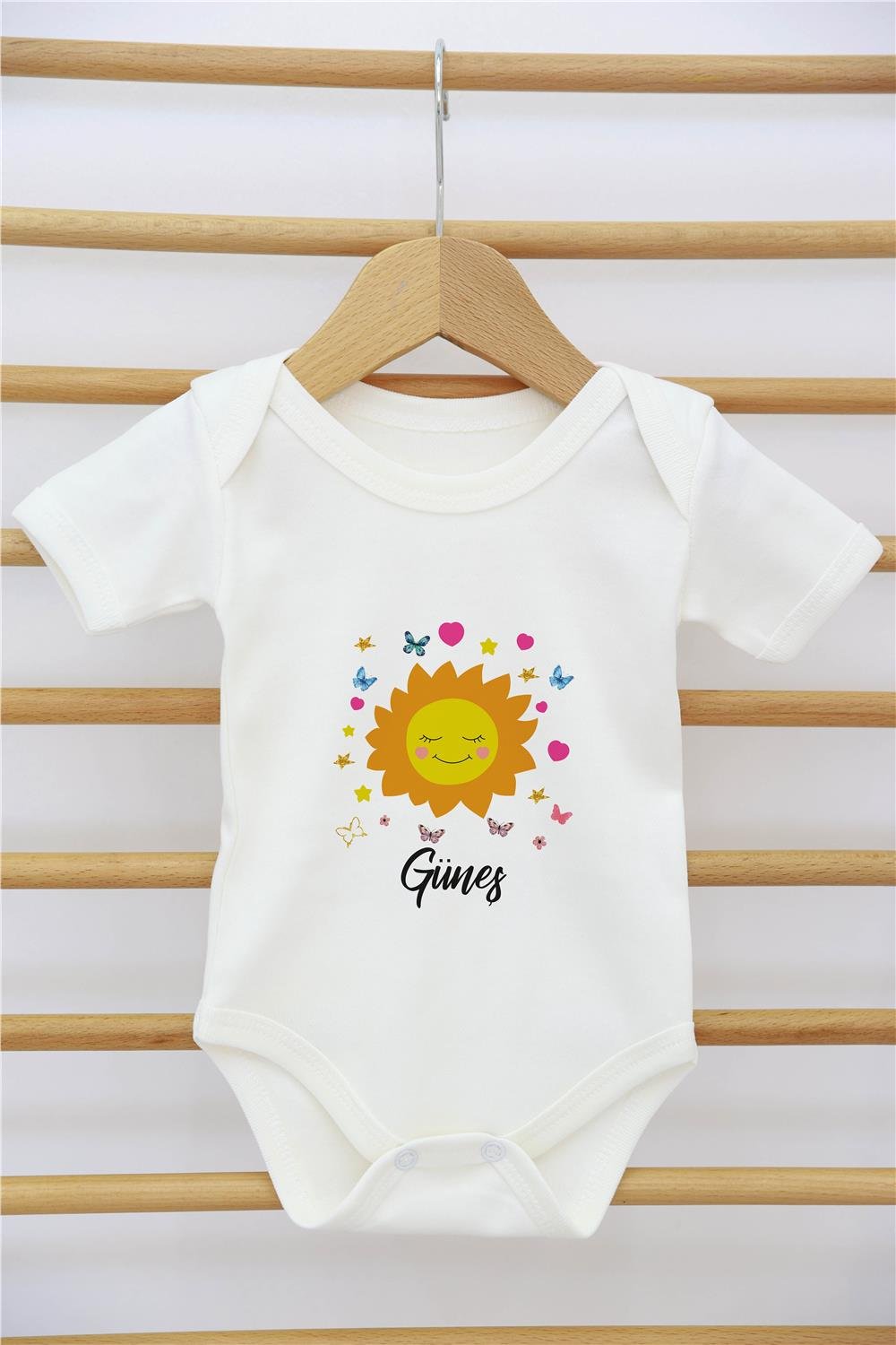 Gökkuşağı Desenli 11'li İsimli Organik Hastane Çıkış Seti