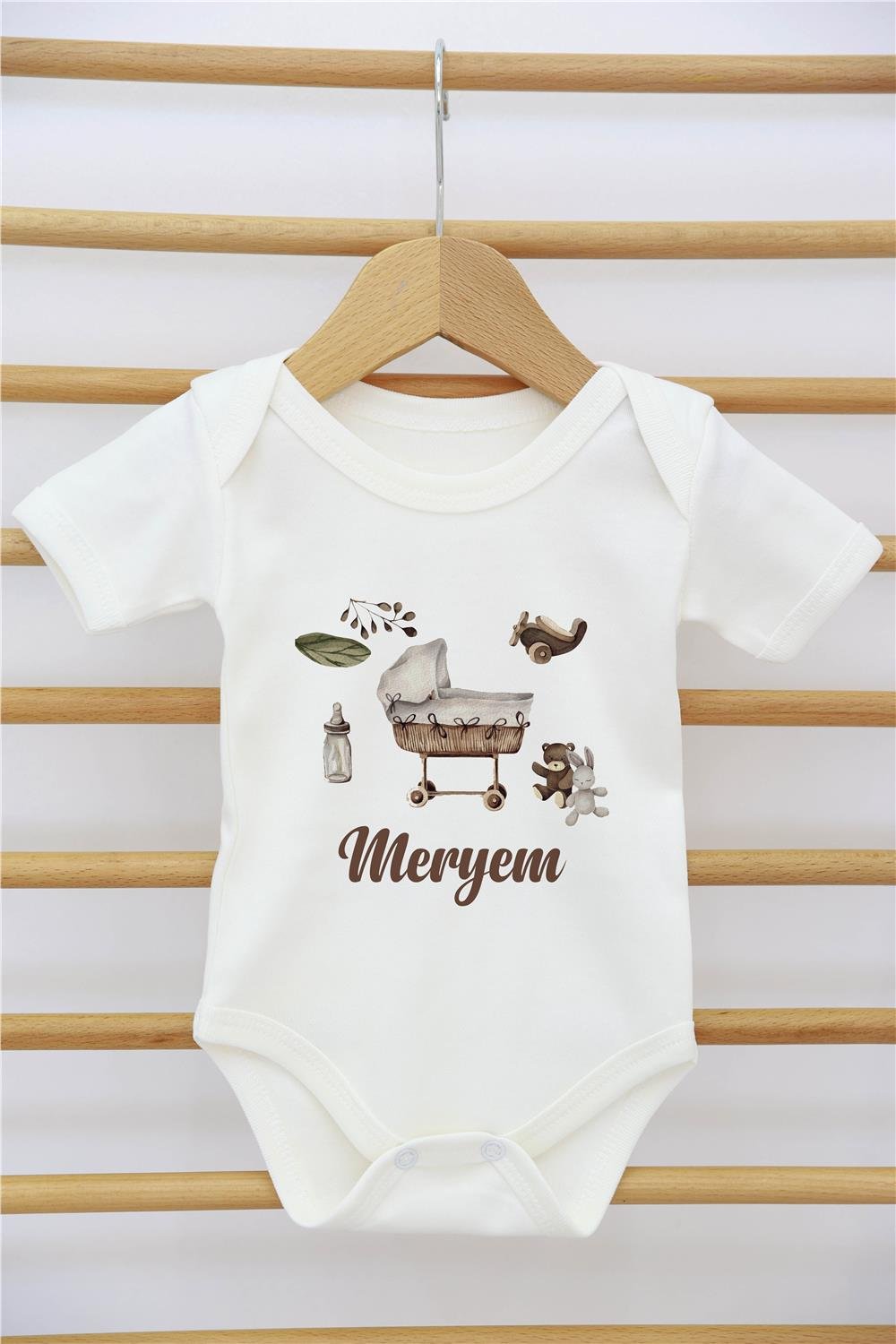 Gökkuşağı Desenli 11'li İsimli Organik Hastane Çıkış Seti