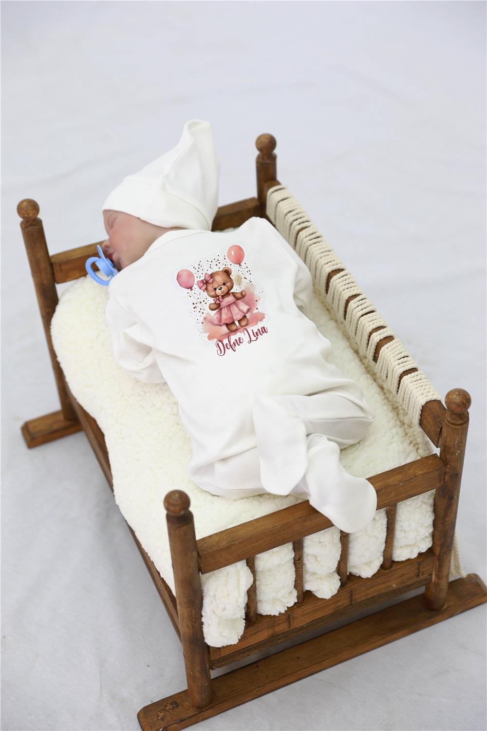 Gökkuşağı Desenli  11'li İsimli Organik Hastane Çıkış Seti